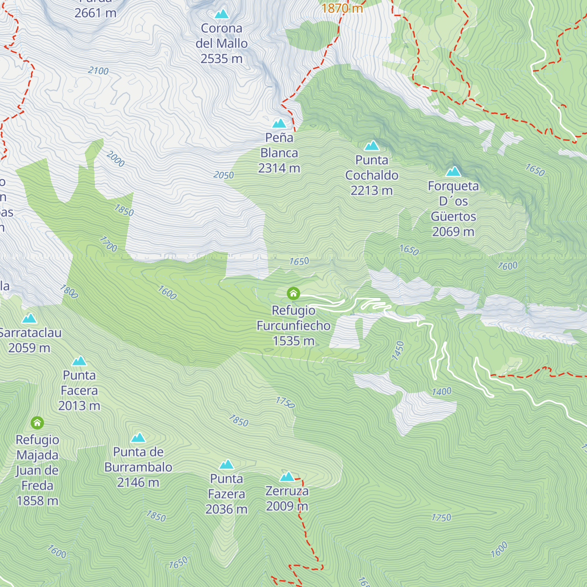 Refugio Furcunfiecho map