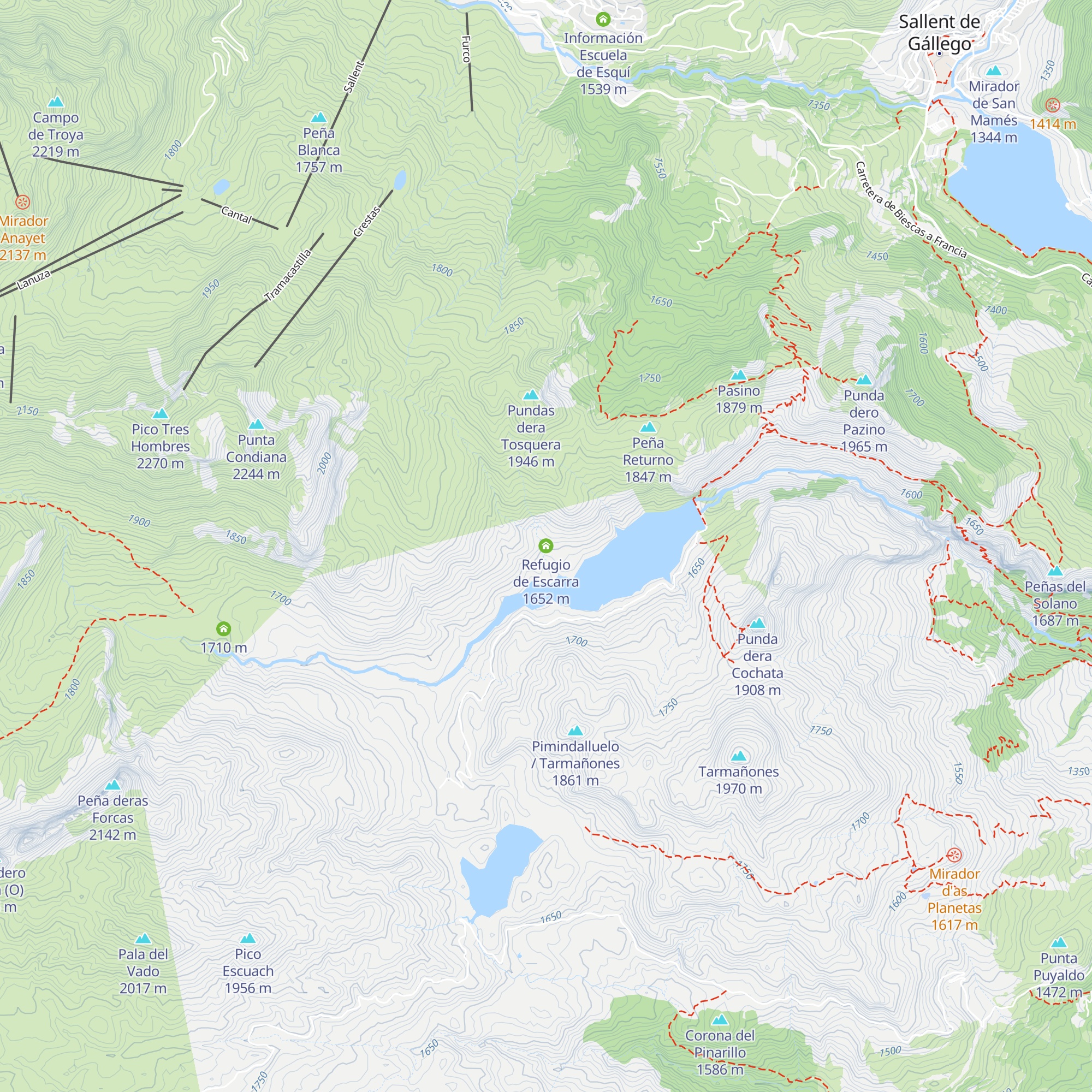 Refugio de Escarra map