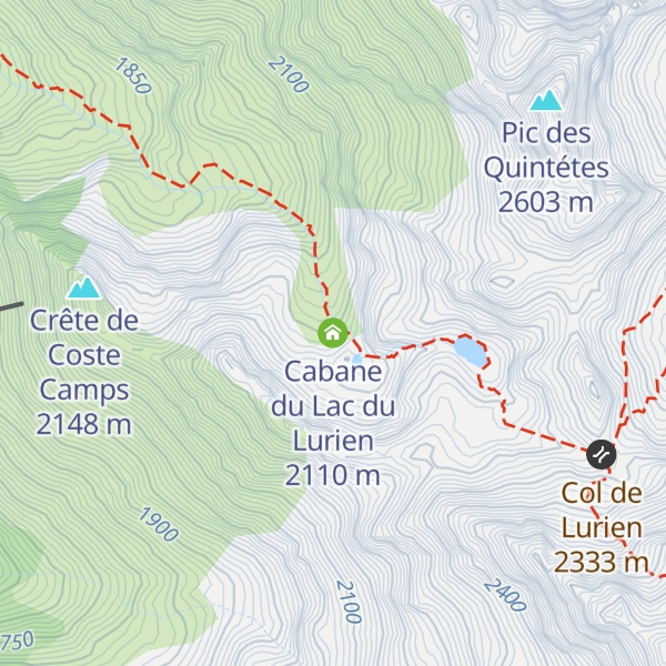 Map of Cabane du Lac du Lurien