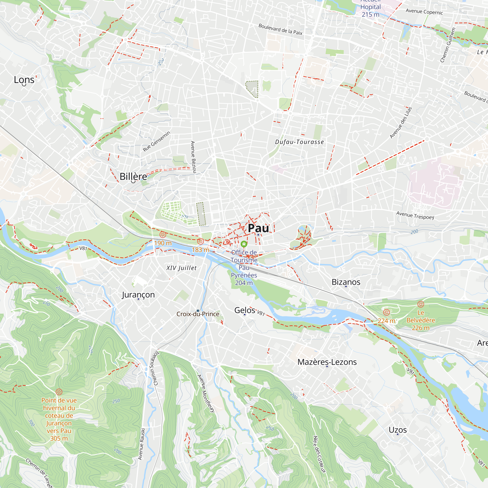 Office de Tourisme Pau Pyrénées map