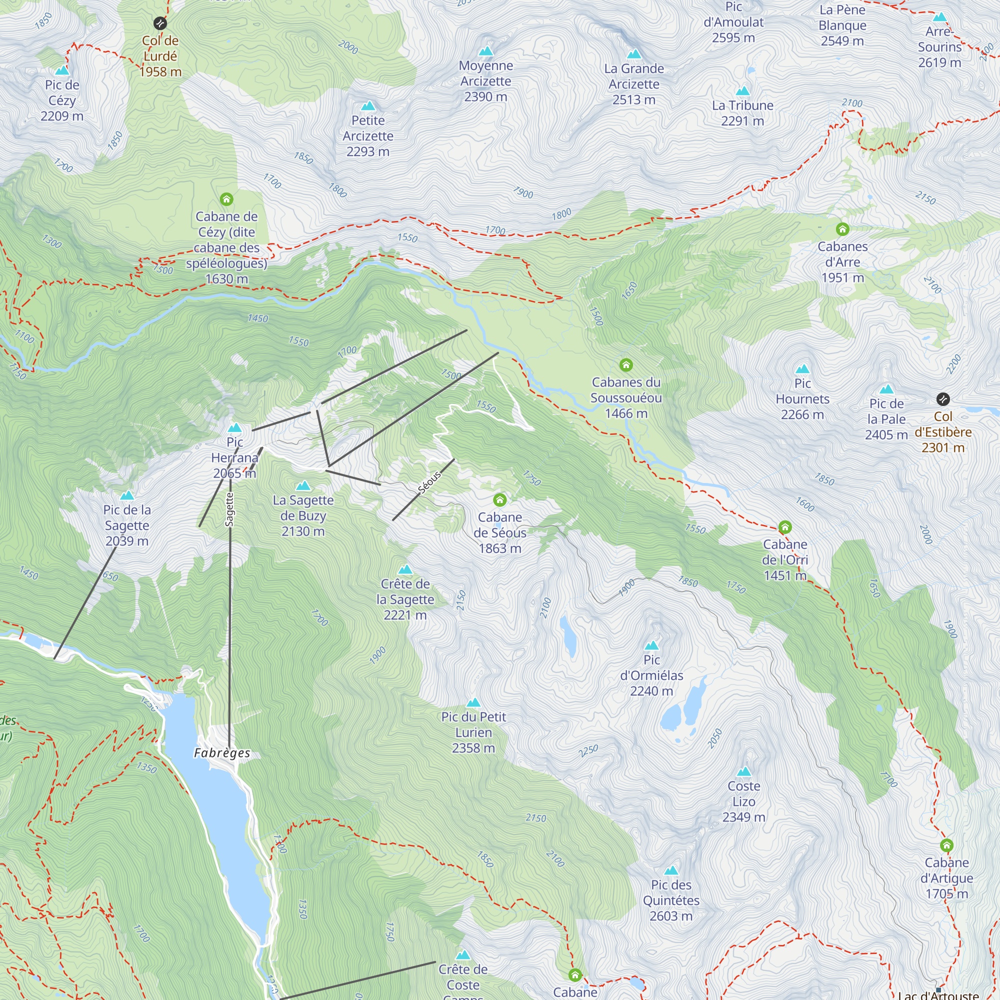 Cabane de Séous map