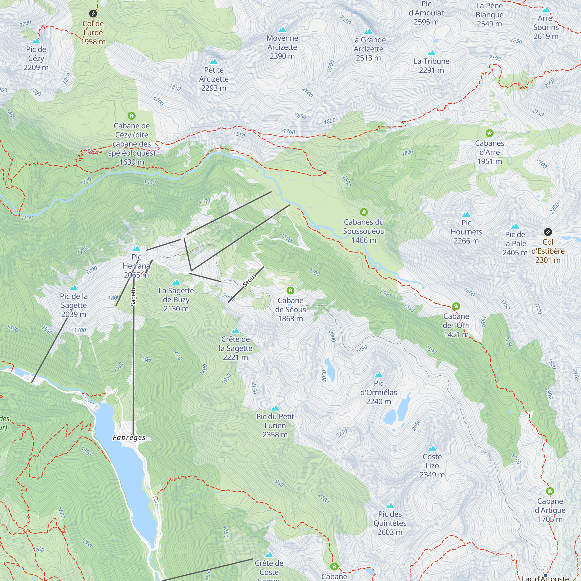 Cabane de Séous map