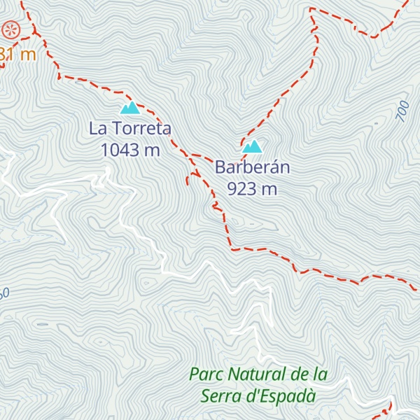 Map of Pic d'Espadà
