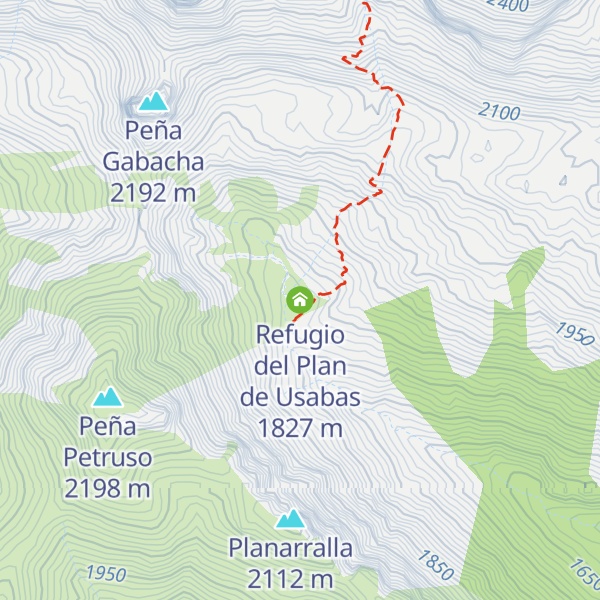 Map of Refugio del Plan de Usabas