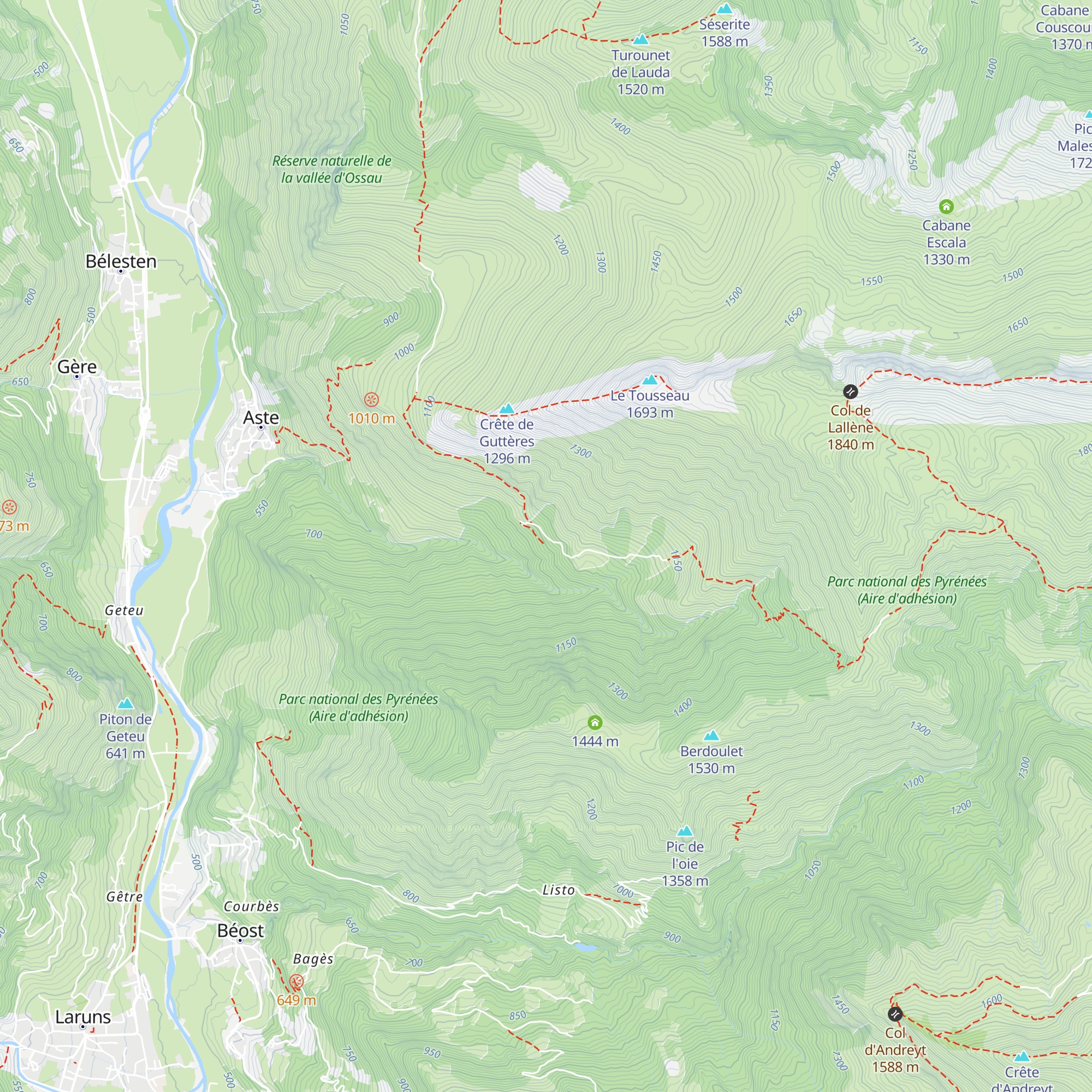 Cabanes Sacaze map