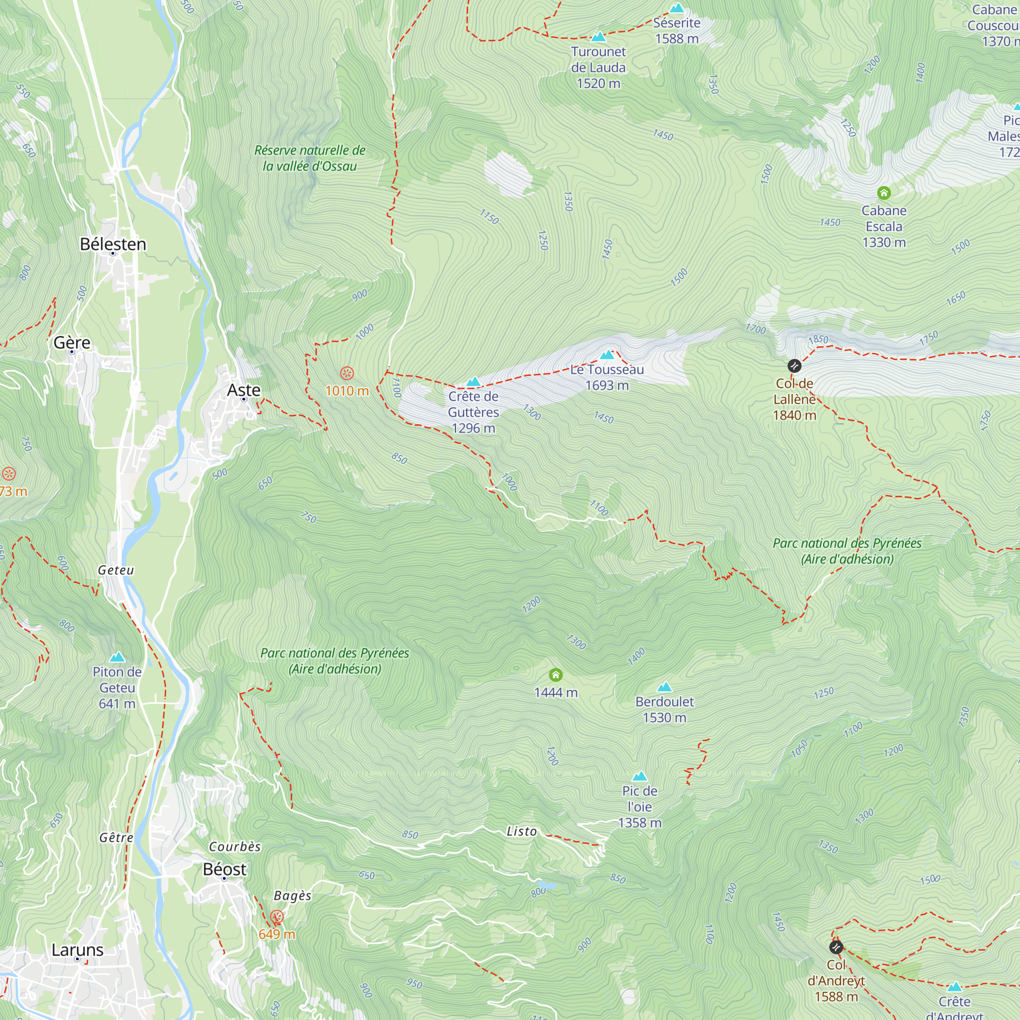 Cabanes Sacaze map