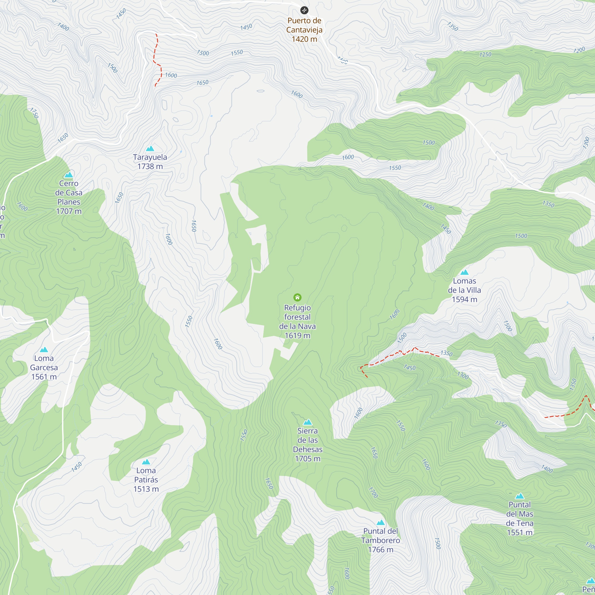 Refugio forestal de la Nava map