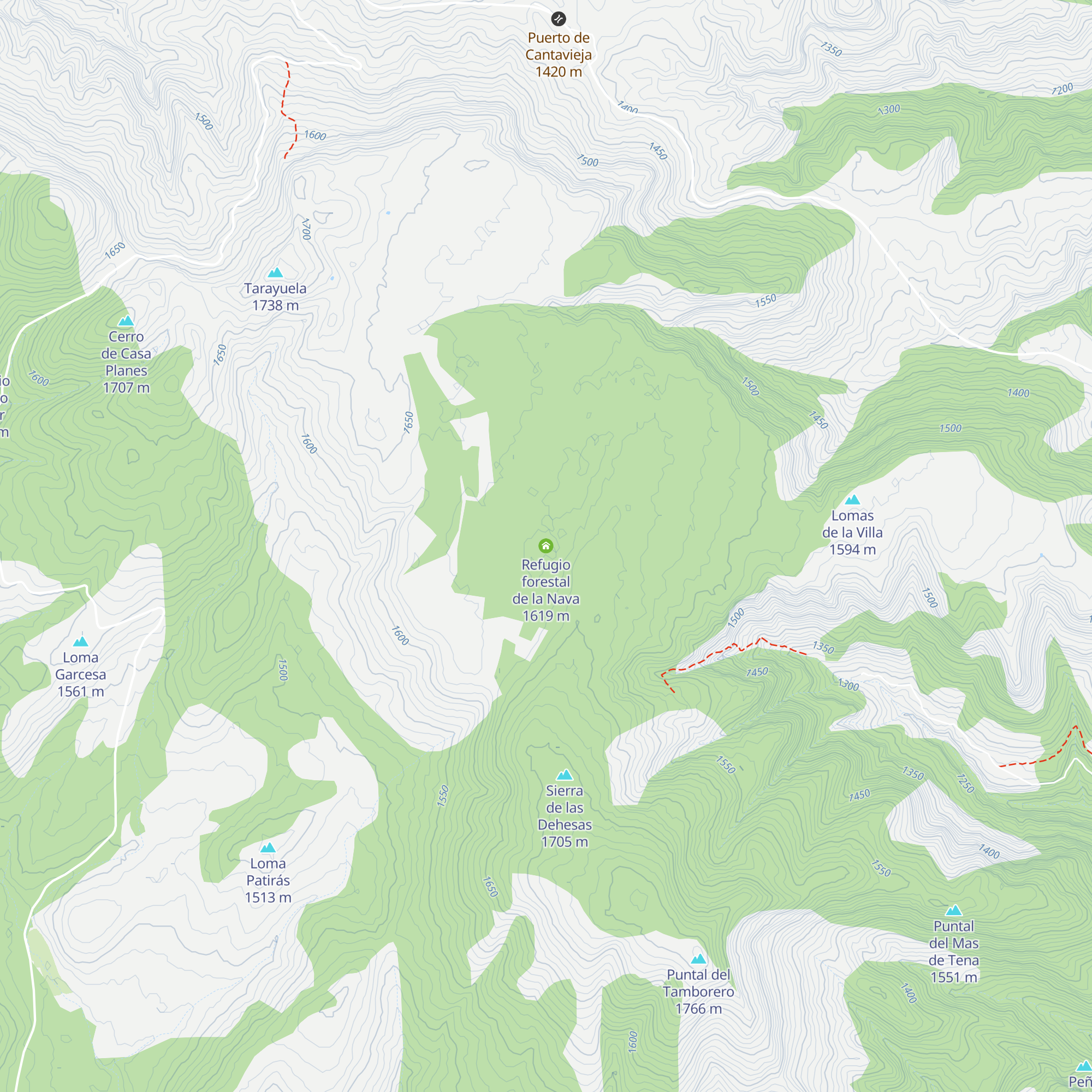 Refugio forestal de la Nava map