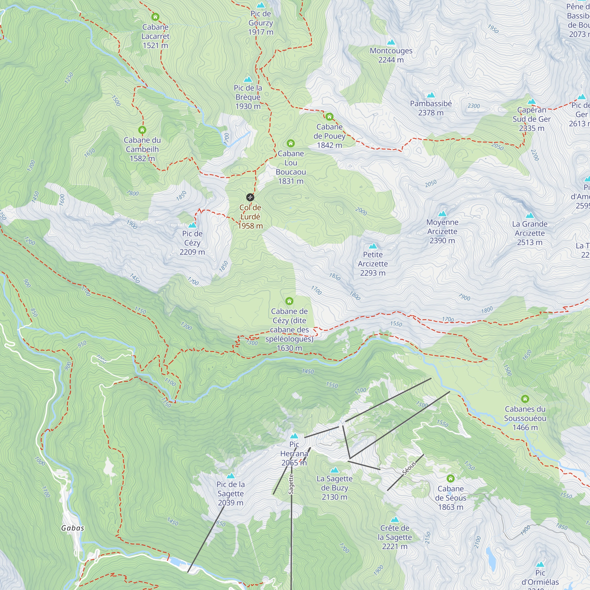 Cabanes de Cezy - Vallee d map