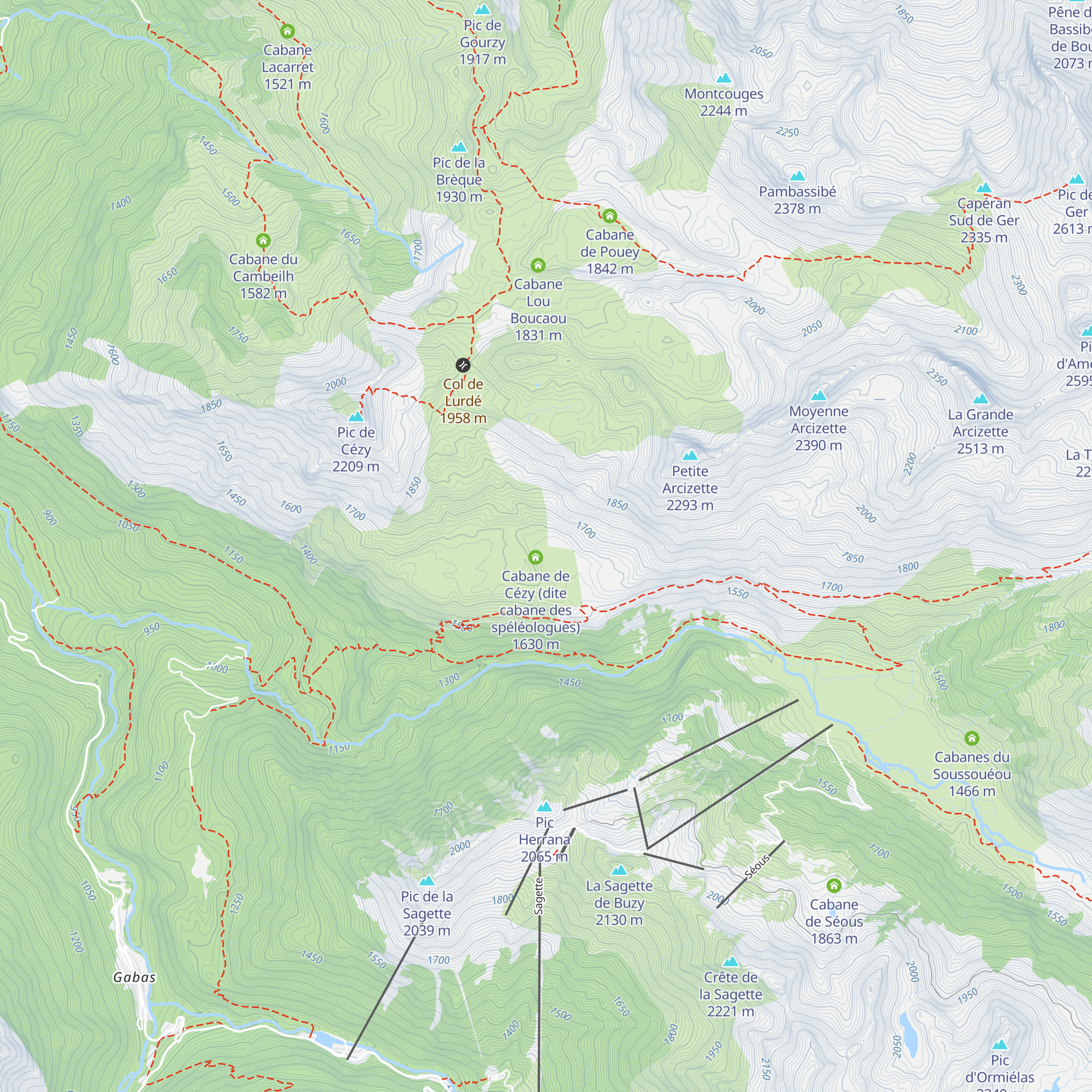 Cabanes de Cezy - Vallee d map