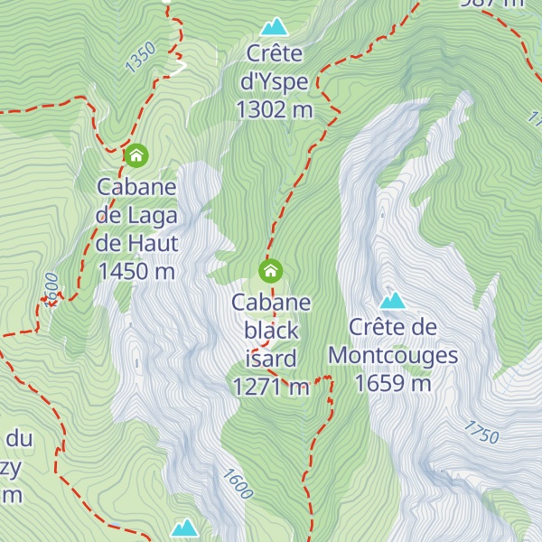 Map of Cabane black isard