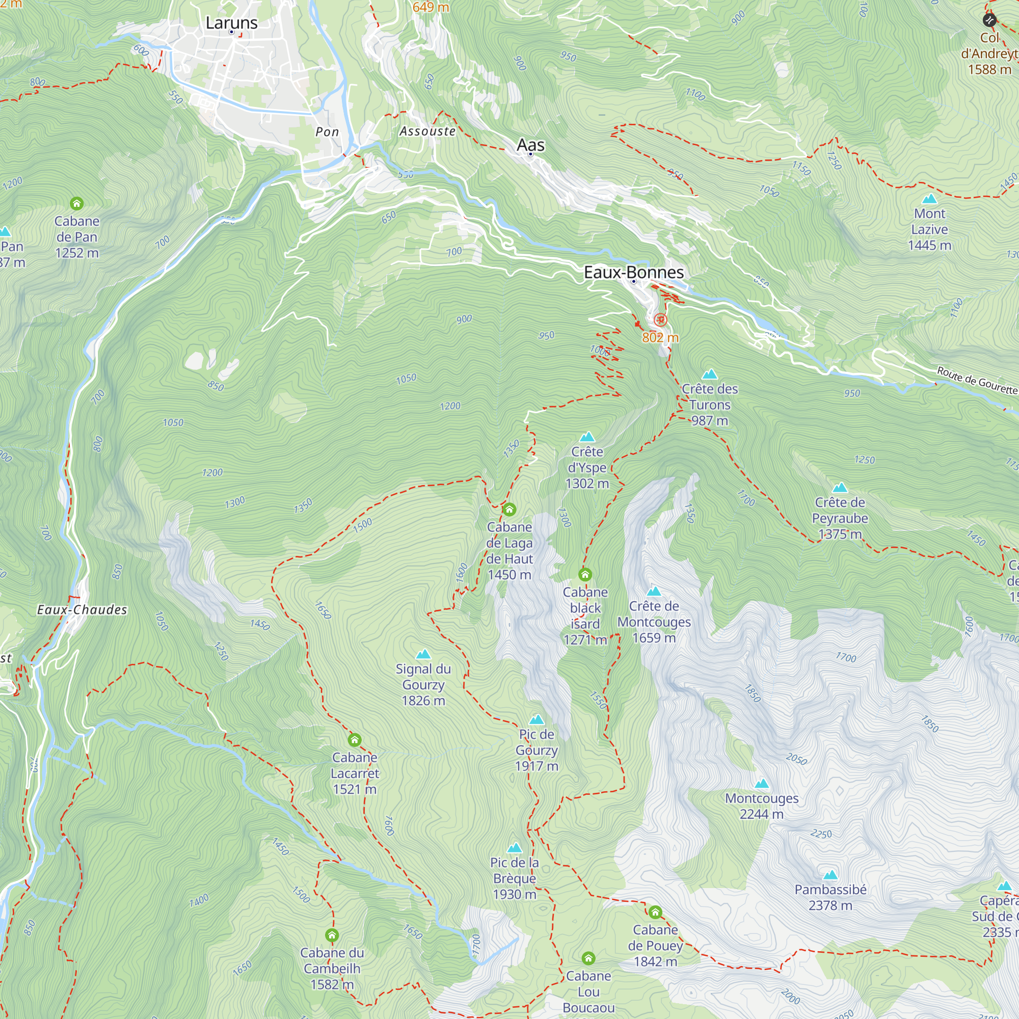 Cabane de Laga de Haut map