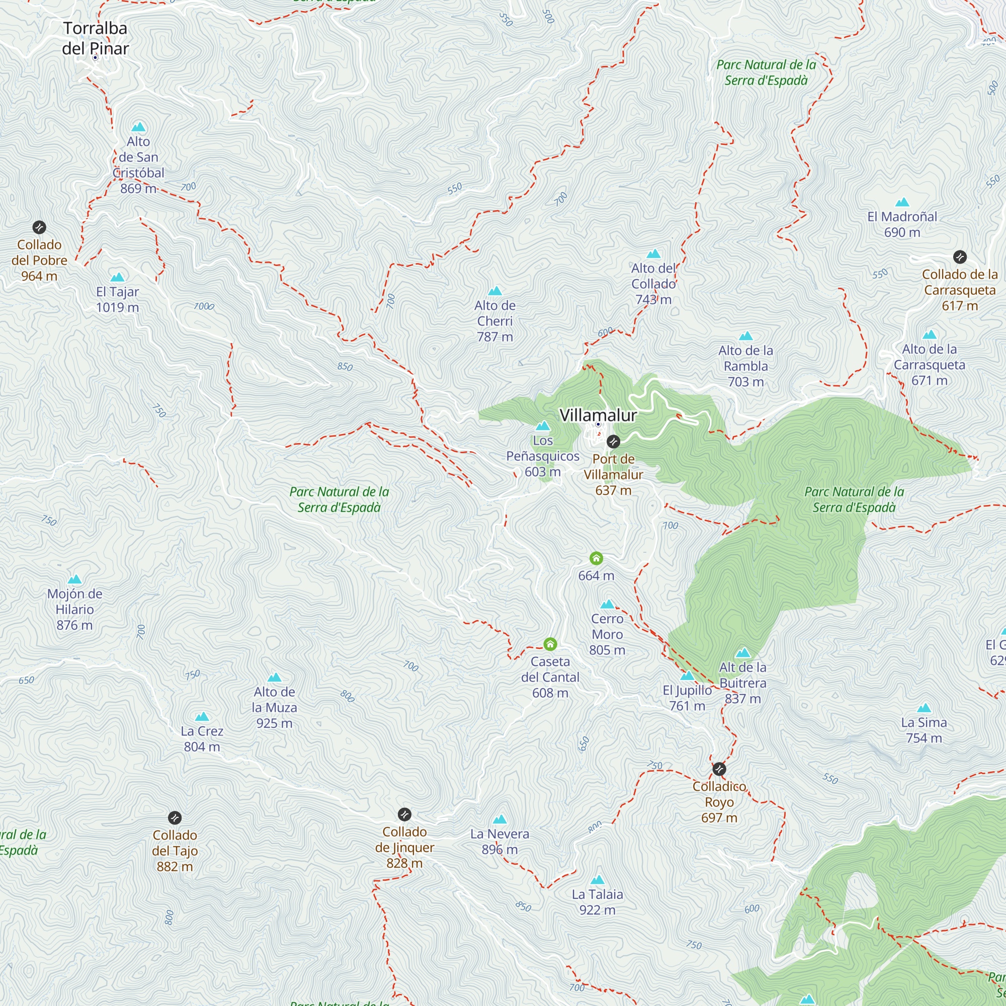 Refugi de Villamalur map