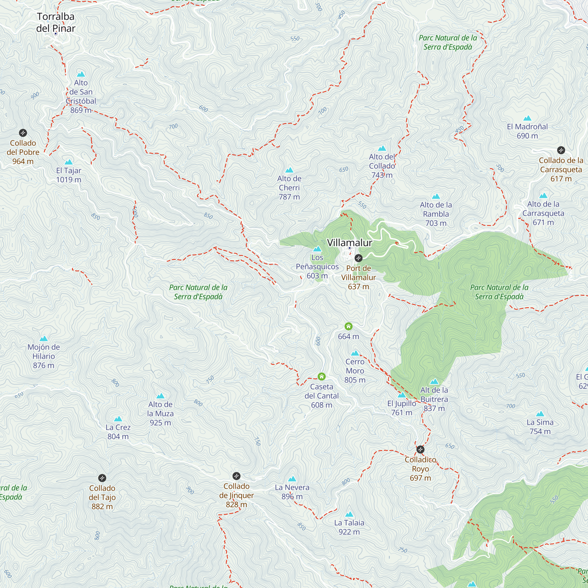 Refugi de Villamalur map