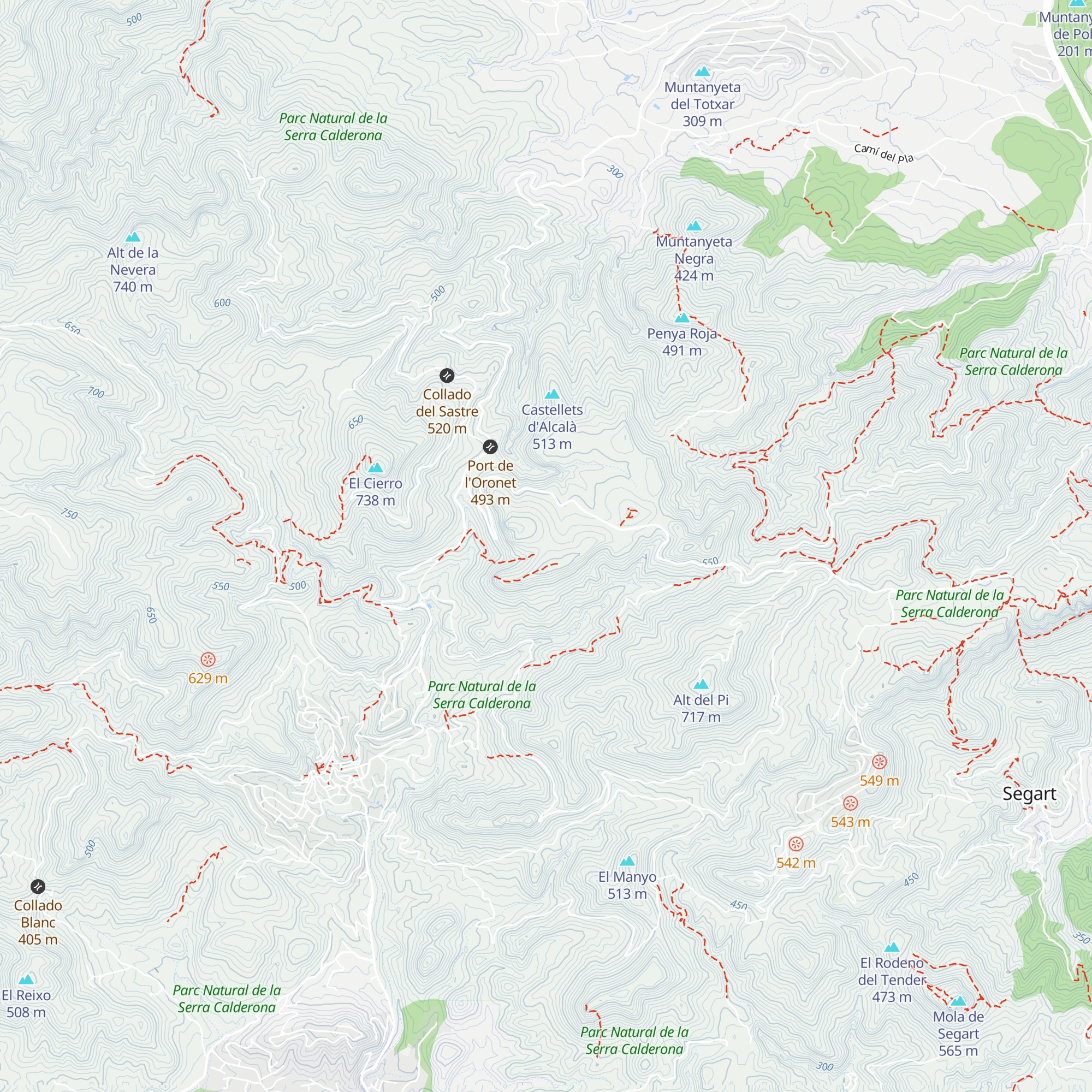 Refugi del Pla de les Llomes map