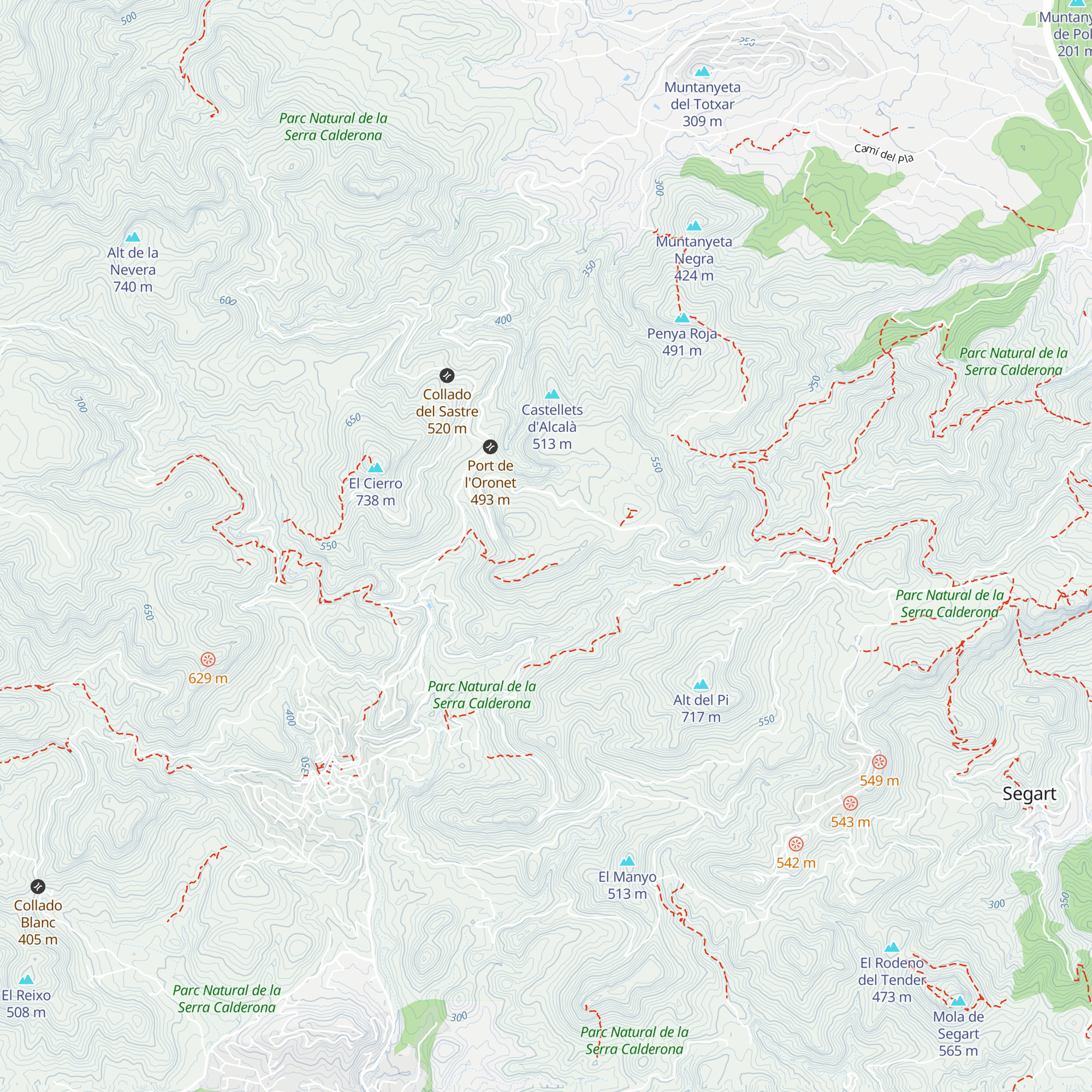 Refugi del Pla de les Llomes map