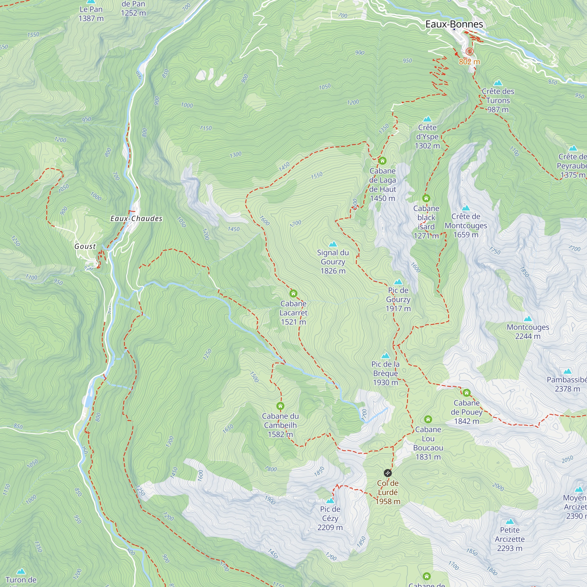 Cabane Lacarret map