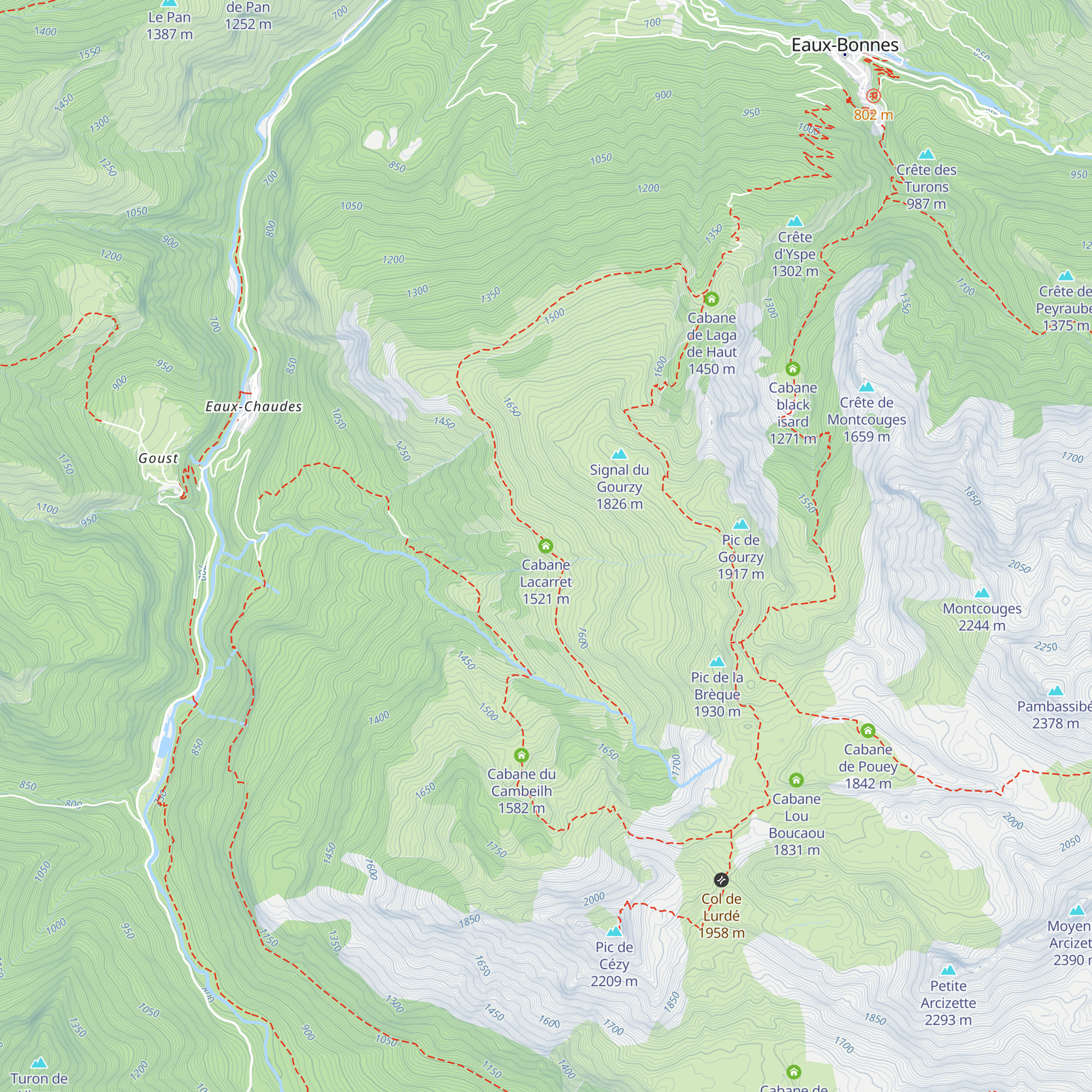 Cabane Lacarret map