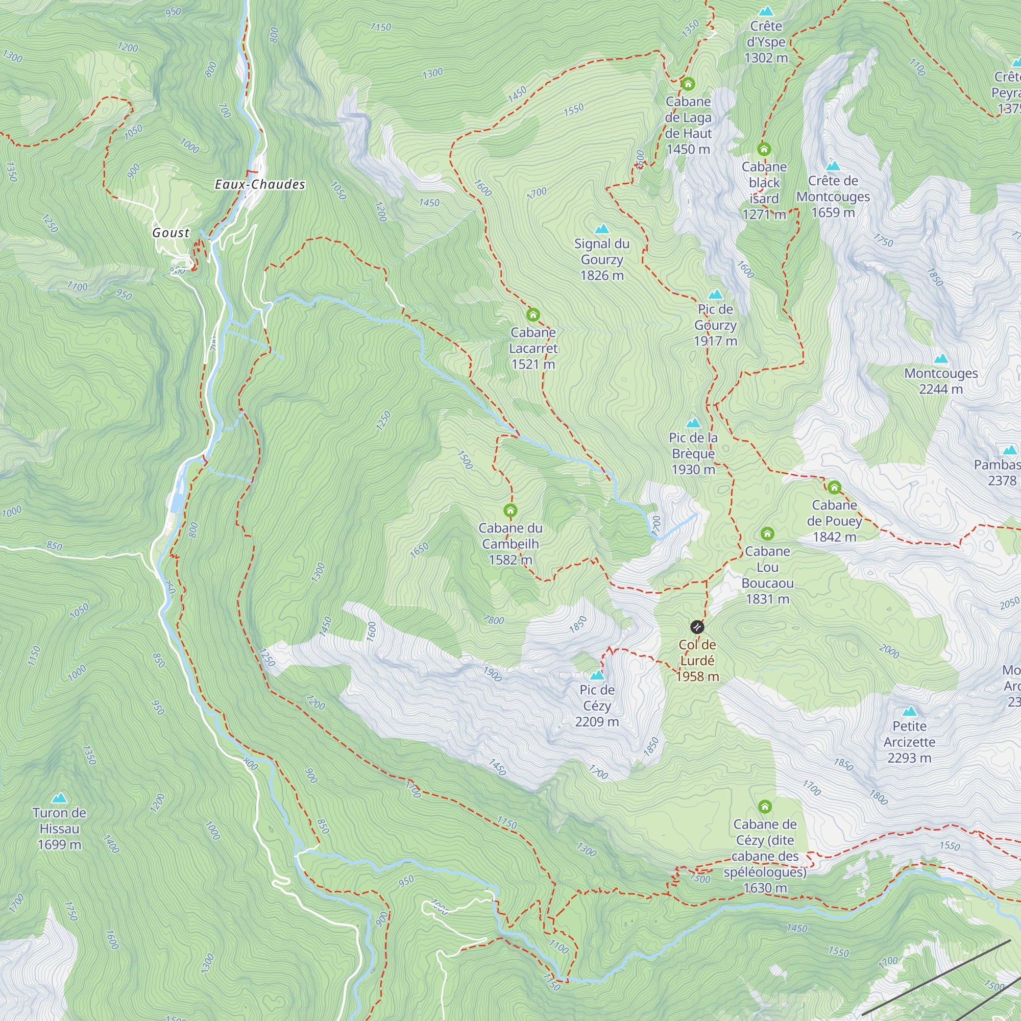 Cabane du Cambeilh map