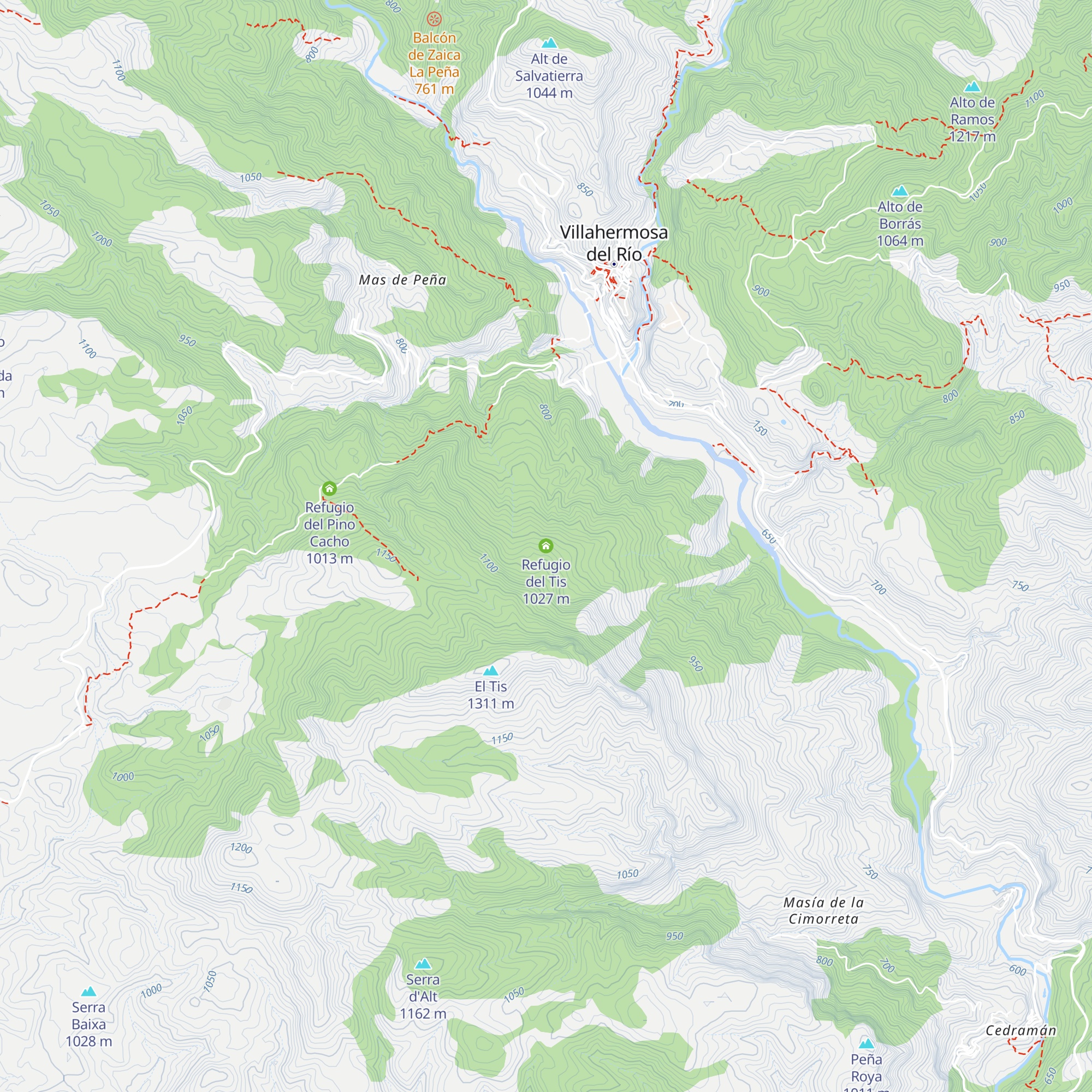 Refugio del Tis map