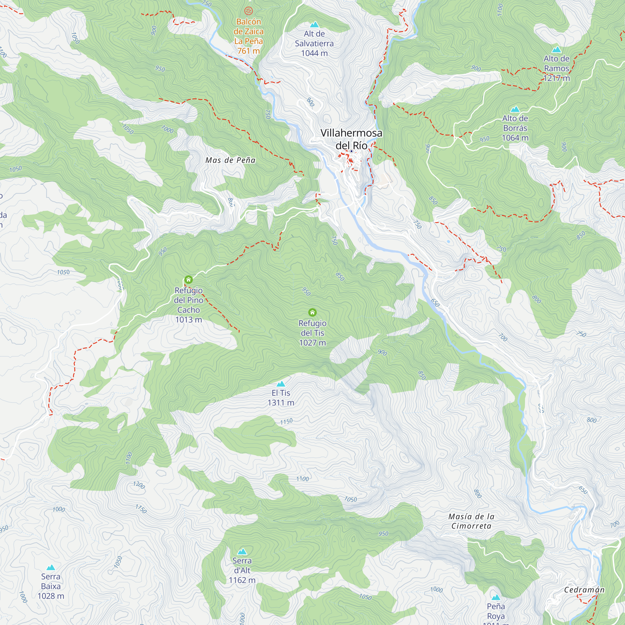 Refugio del Tis map