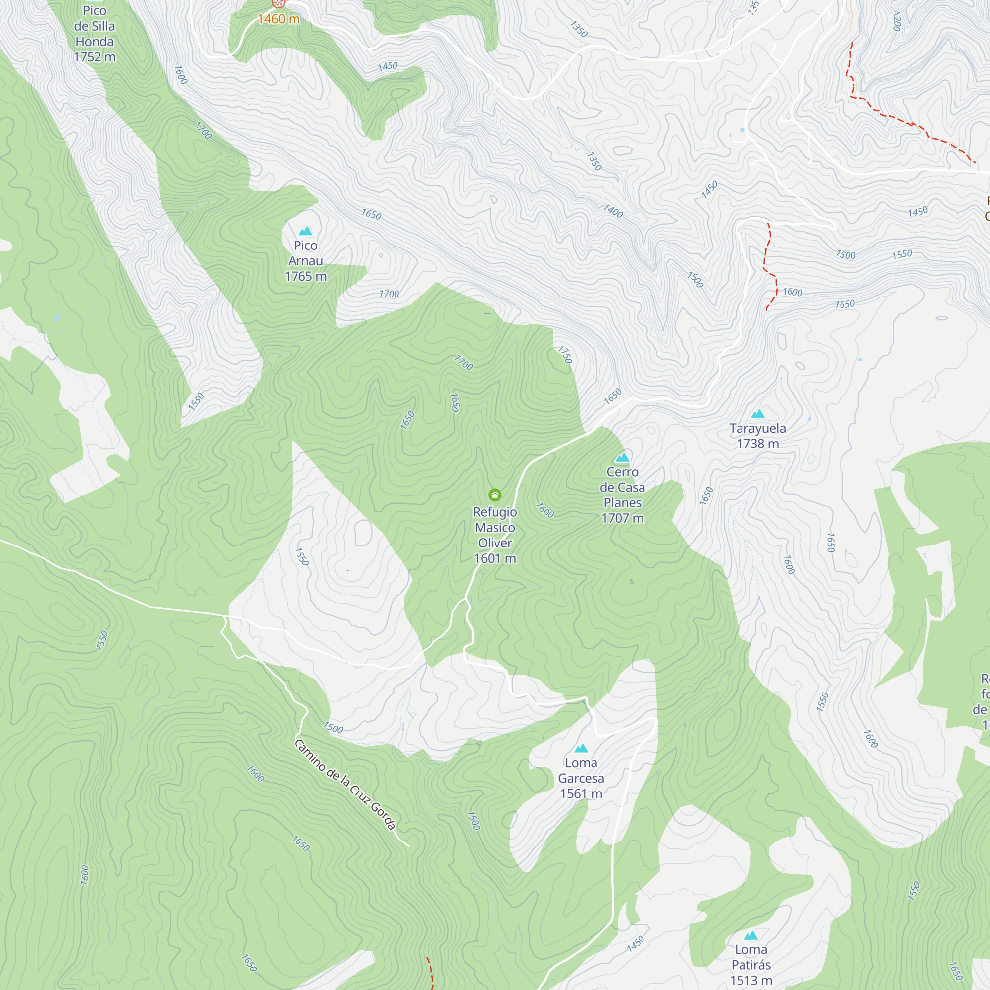Refugio Masico Oliver map