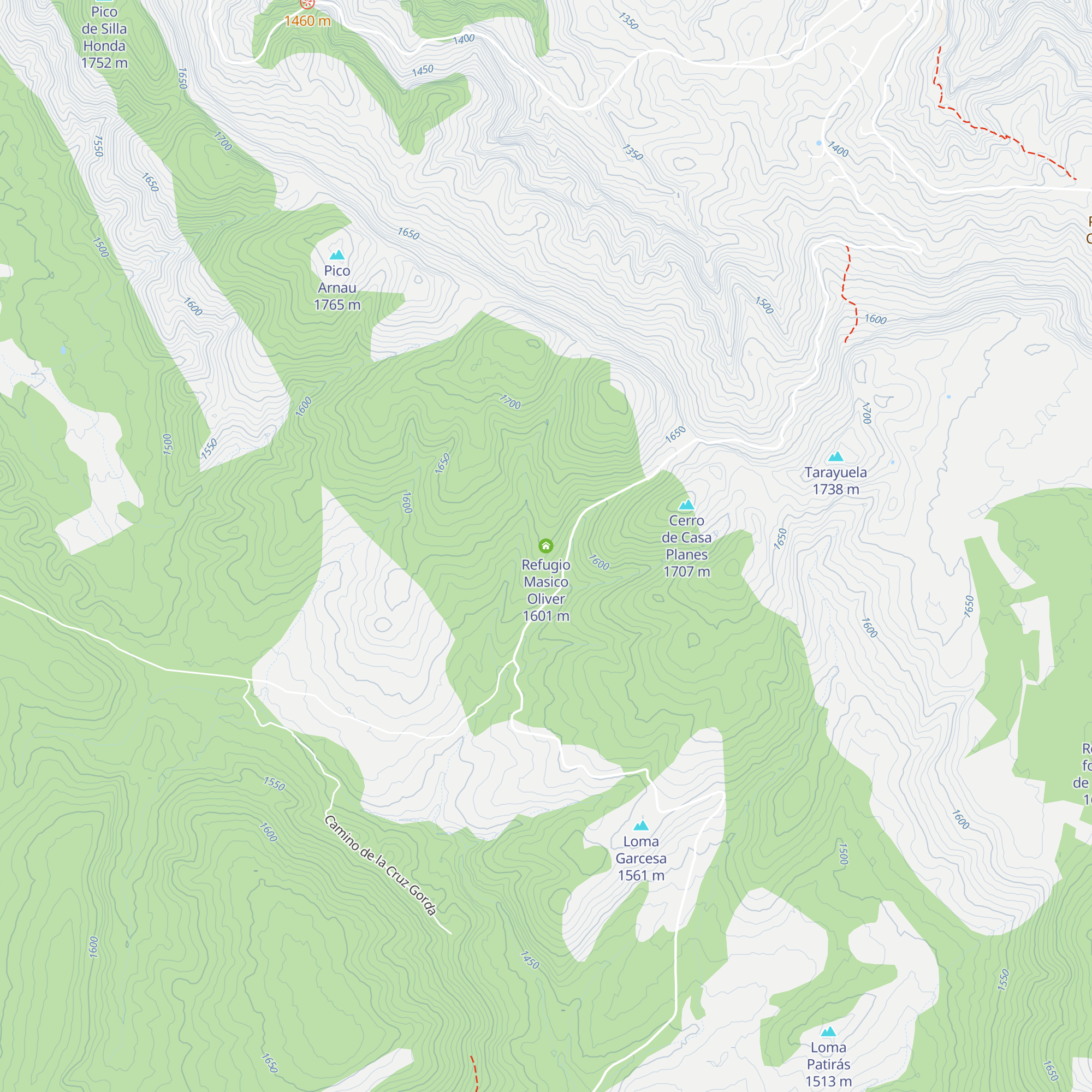 Refugio Masico Oliver map