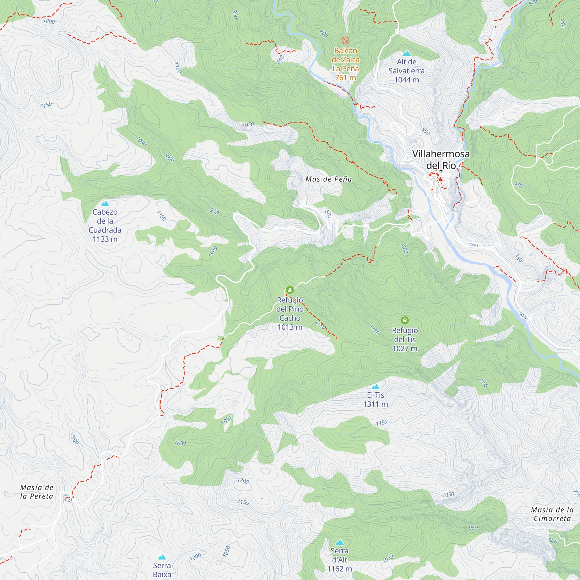 Refugio del Pino Cacho map