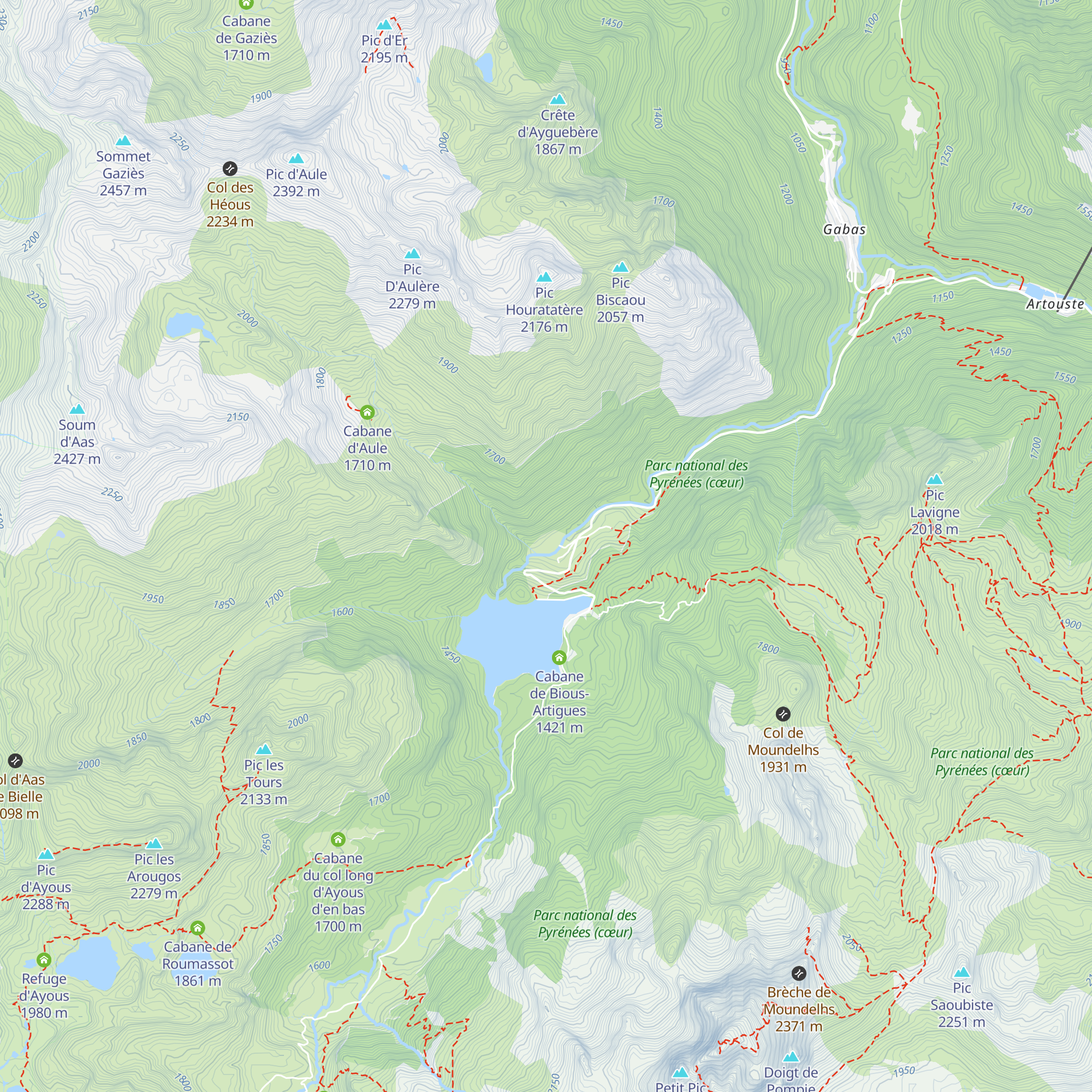 Cabane de Bious-Oumette map