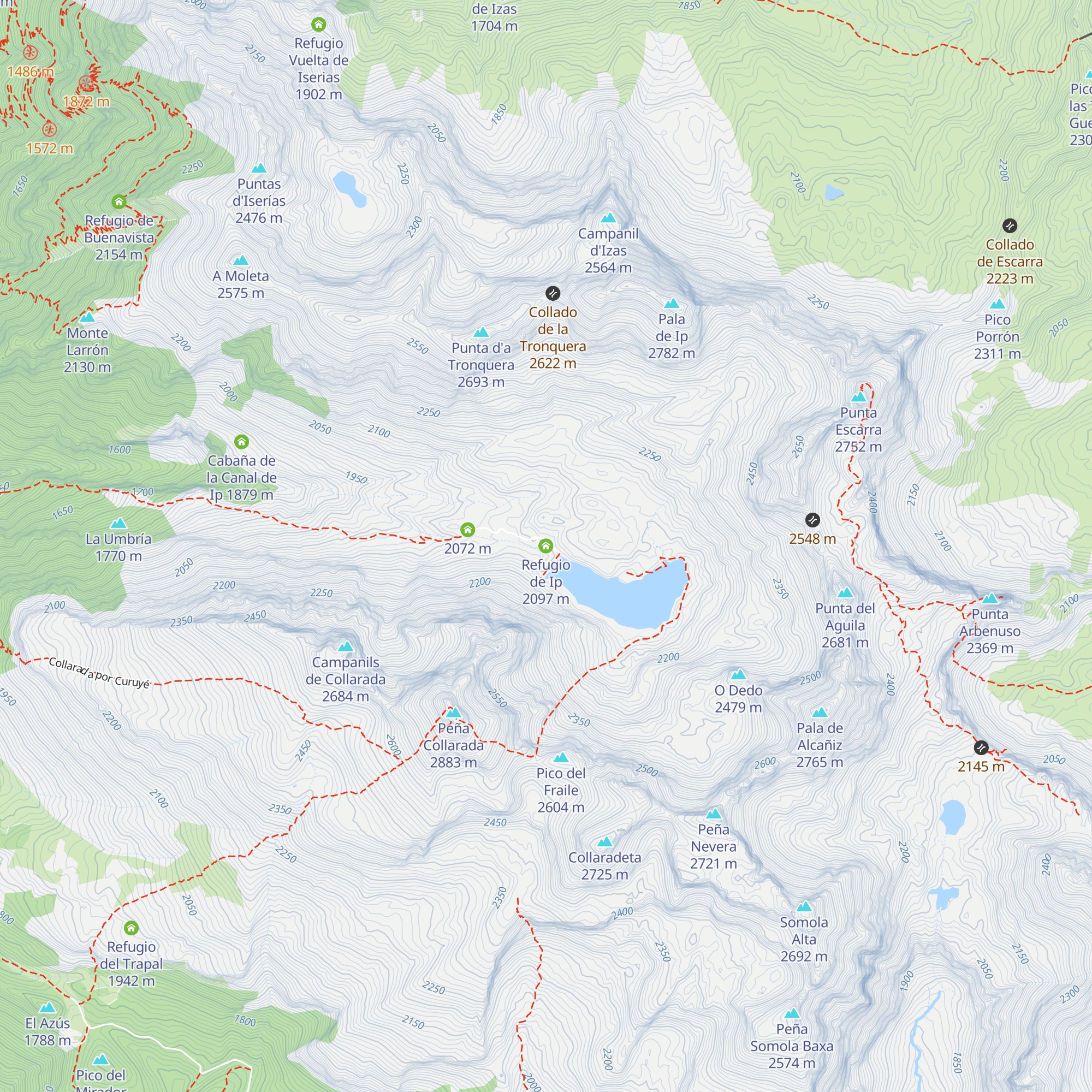 Refugio de Ip map