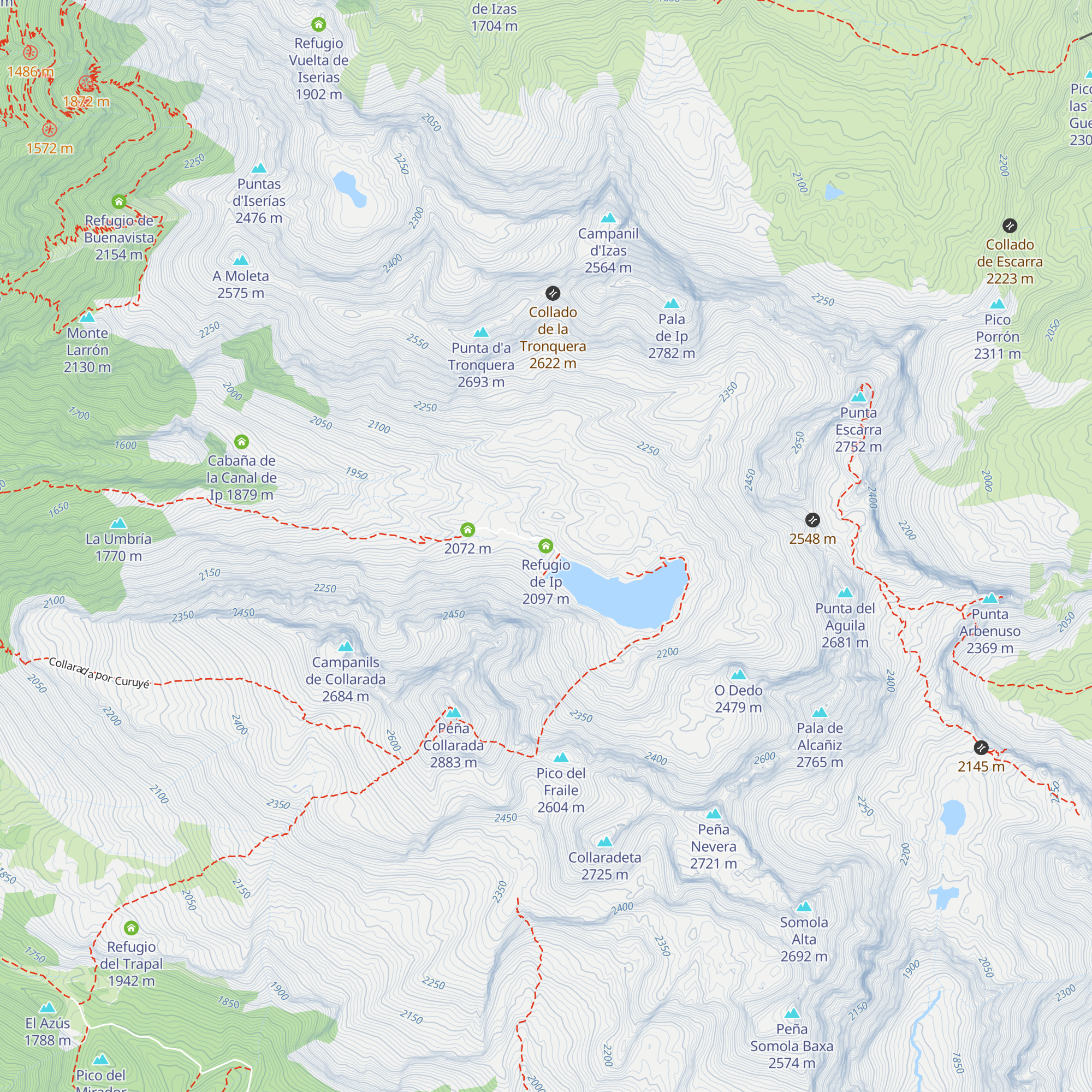 Refugio de Ip map