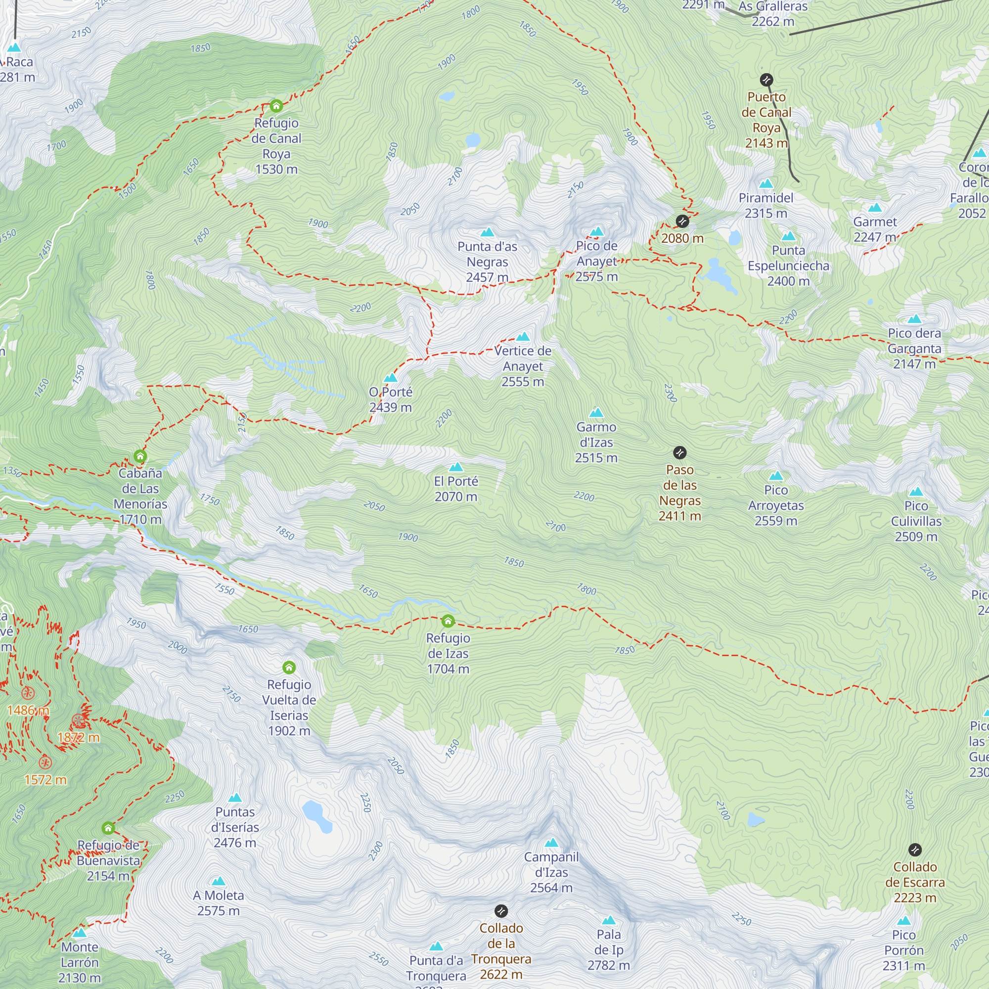 Refugio Arroyetas map