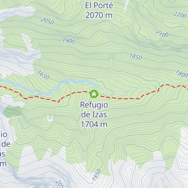 Map of Refugio de Izas
