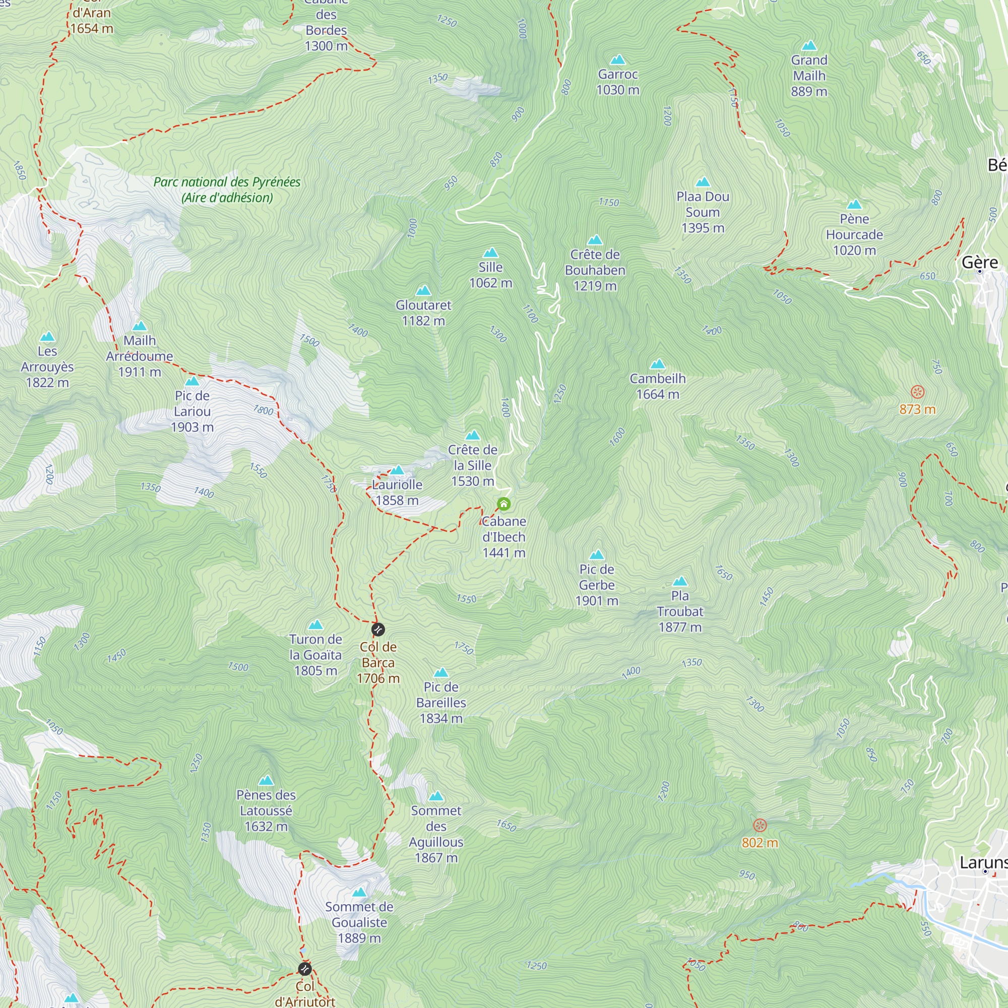 Cabane d'Ibech map