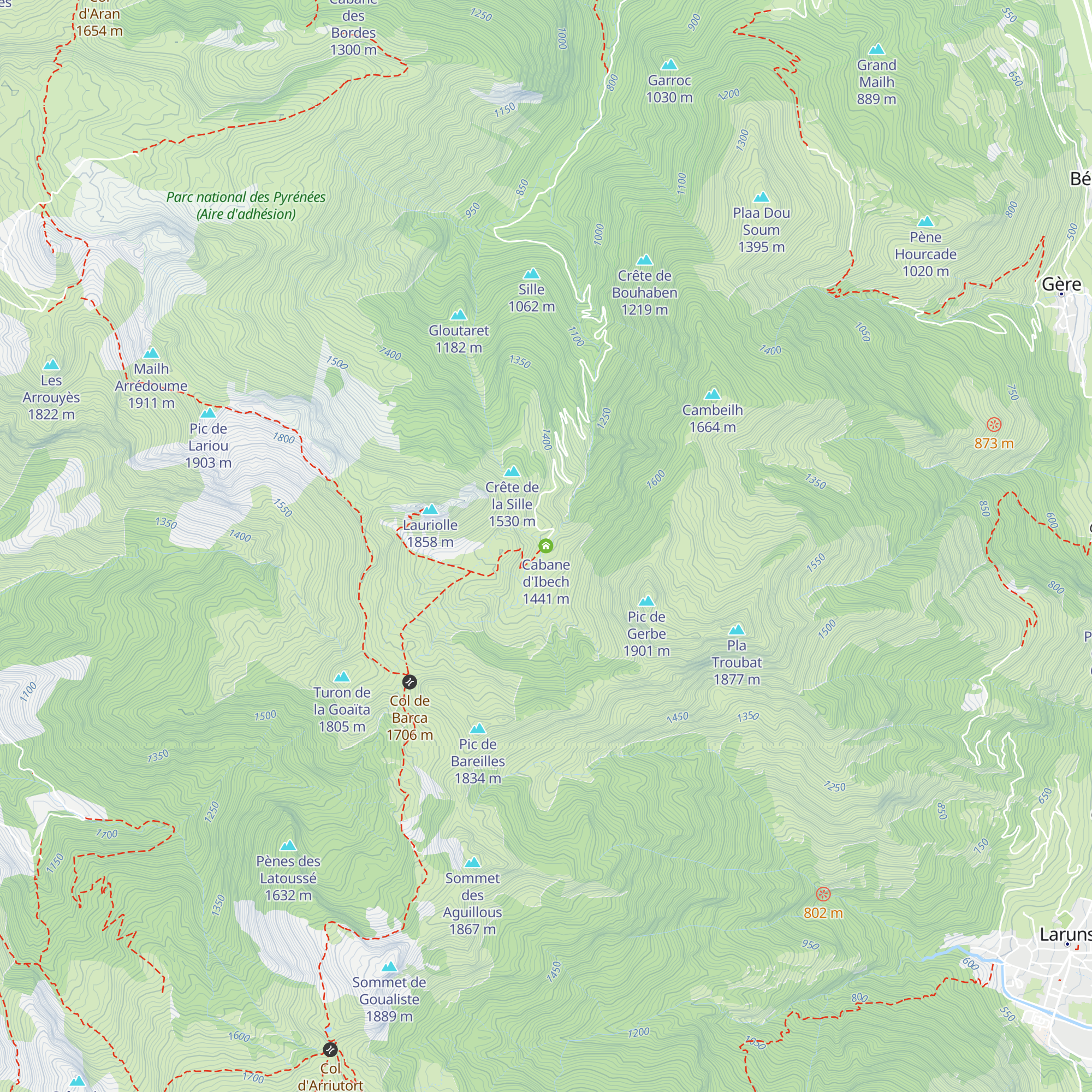 Cabane d'Ibech map