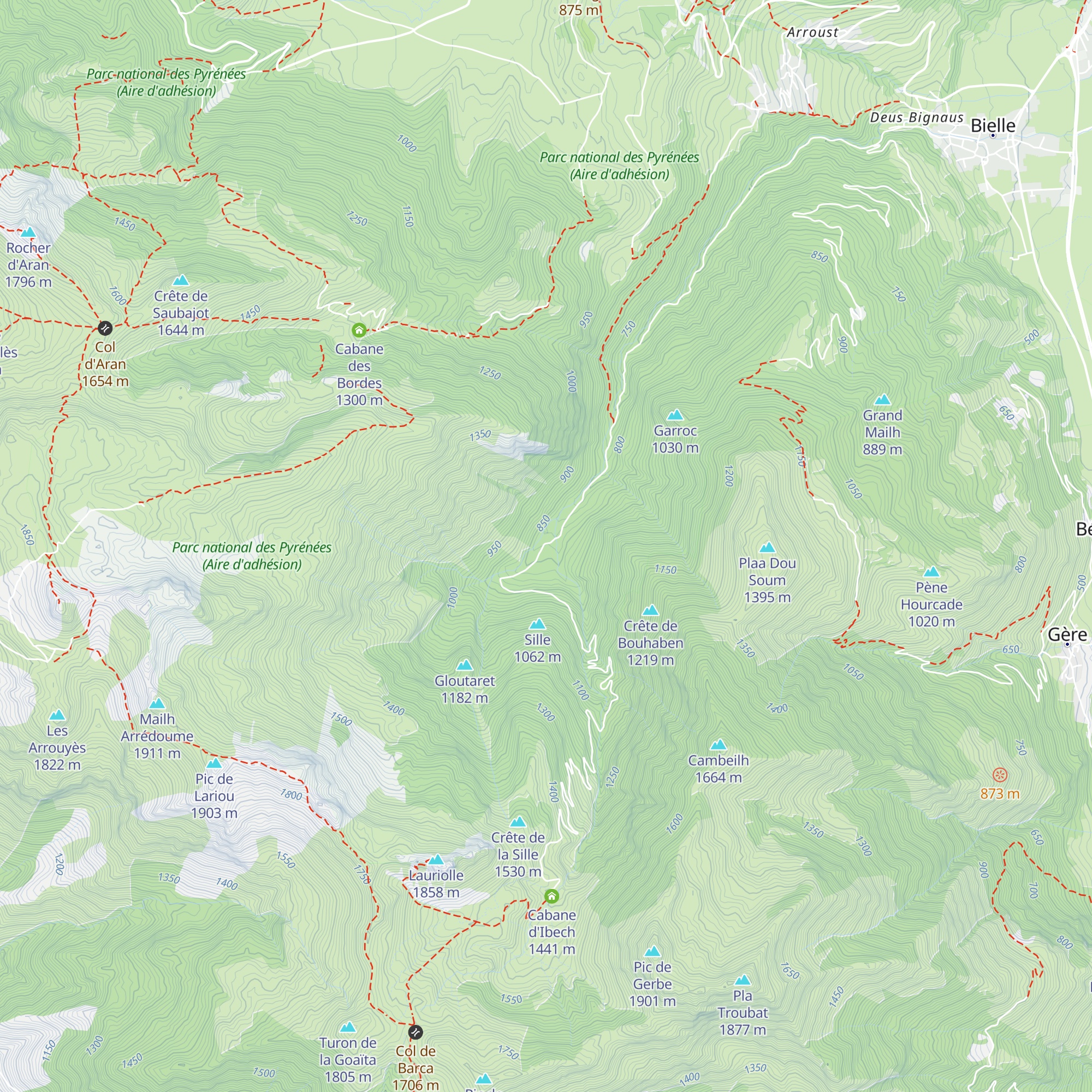 Cabane du Bourdiou d'Aspeigt map