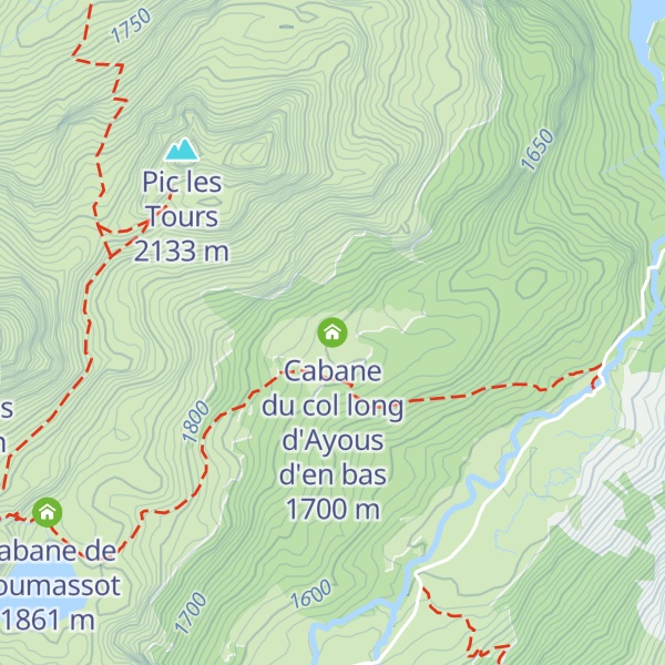 Map of Cabane du col long d'Ayous d'en bas