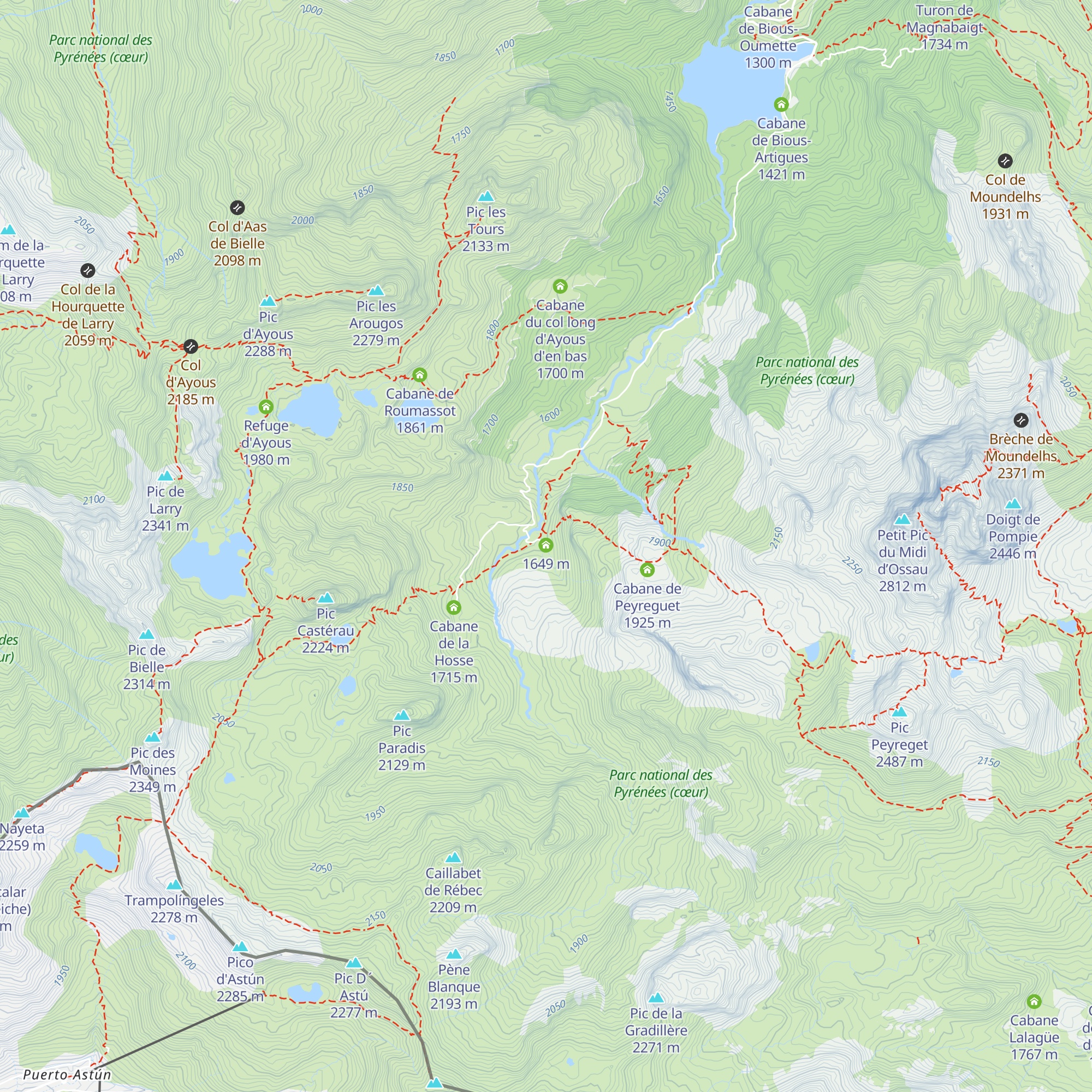 Cabane de Cap de Pount map