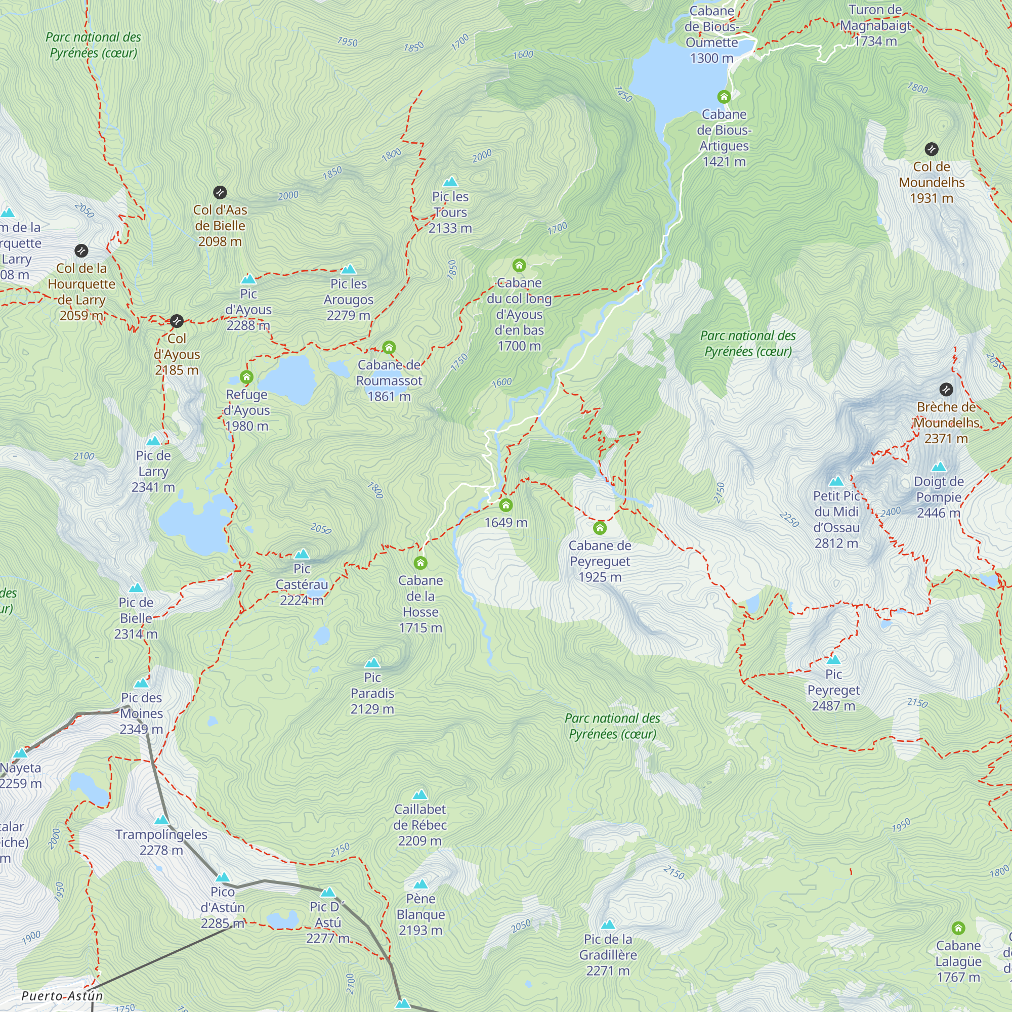 Cabane de Cap de Pount map