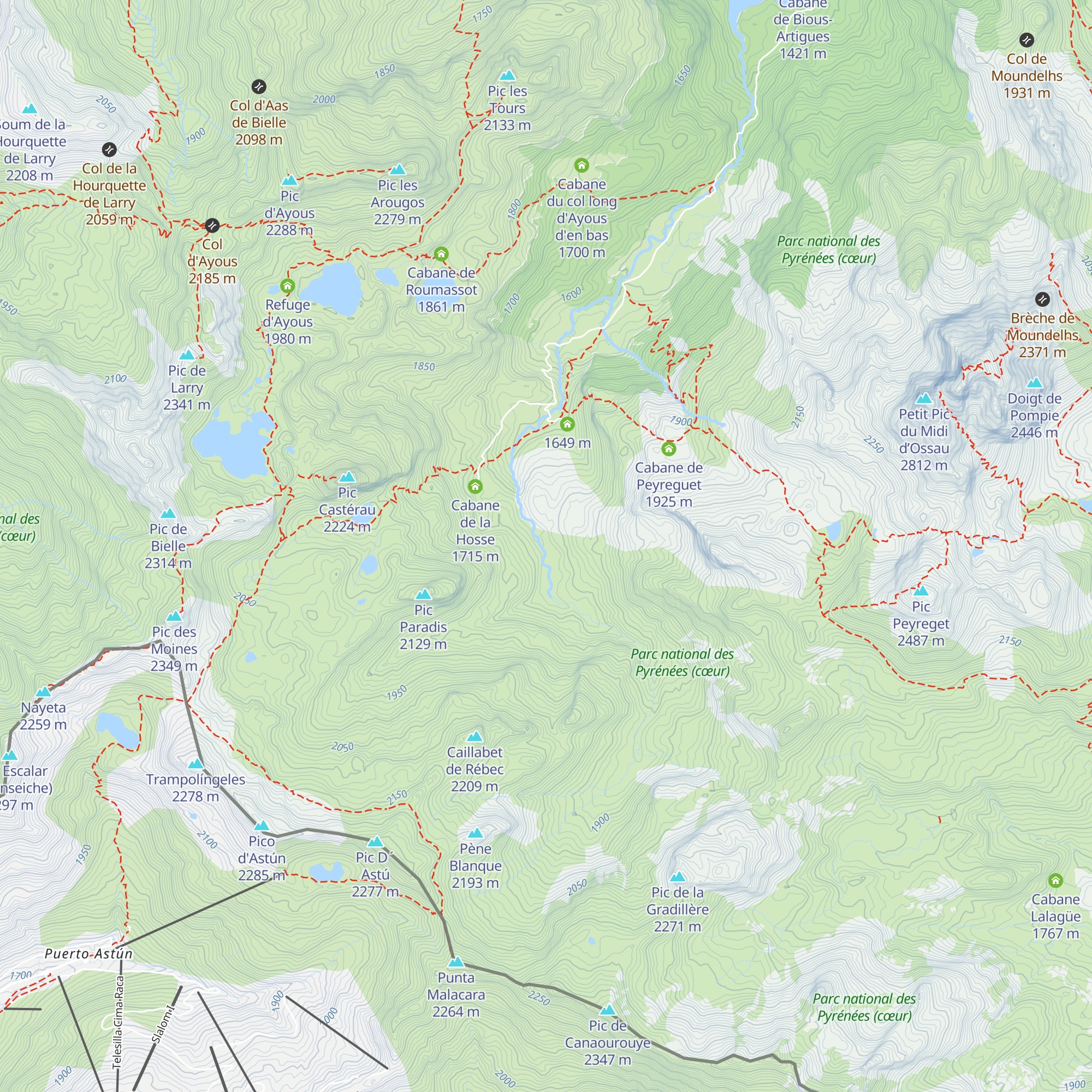 Cabane de lous Quebottes map