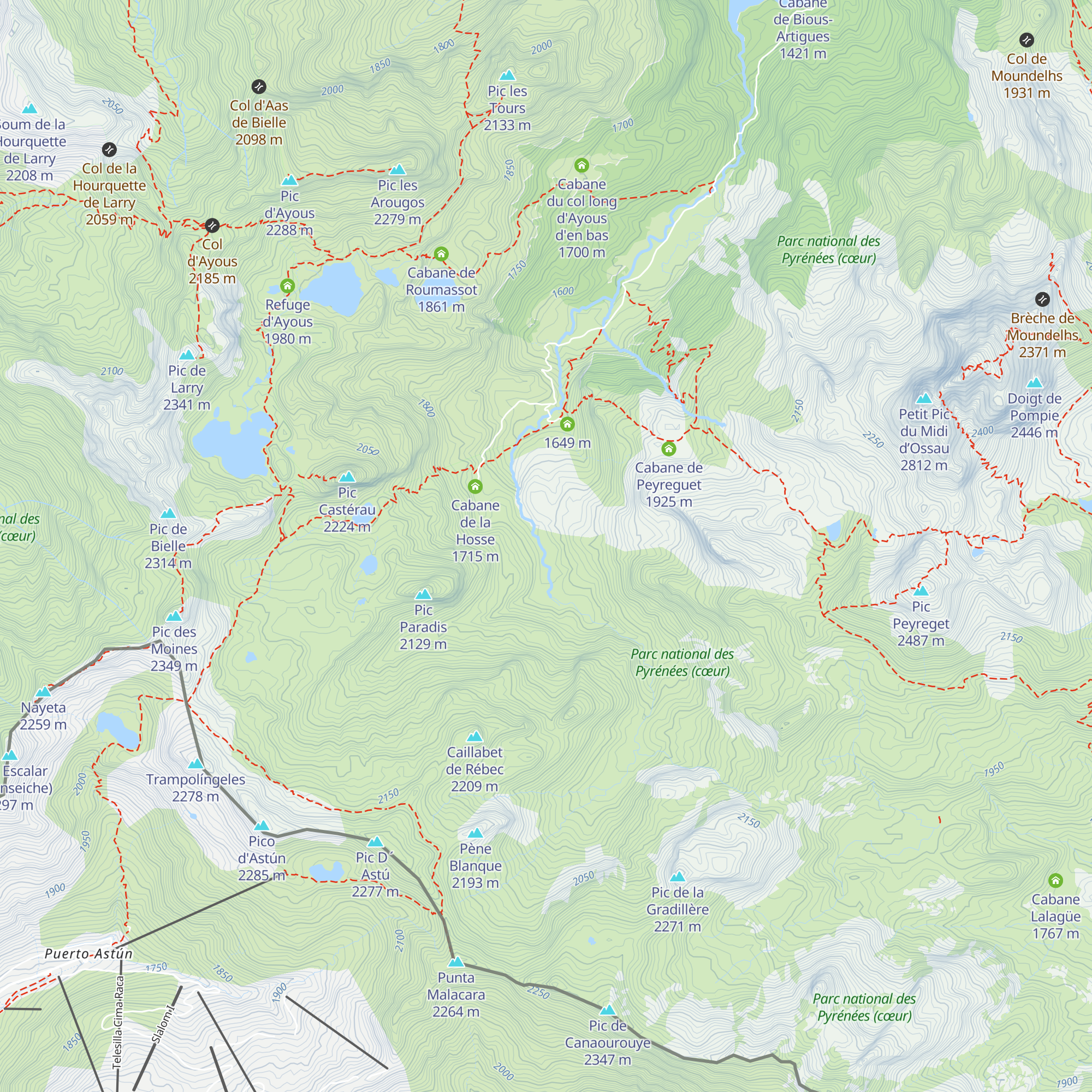 Cabane de lous Quebottes map