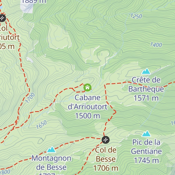 Map of Cabane d'Arrioutort