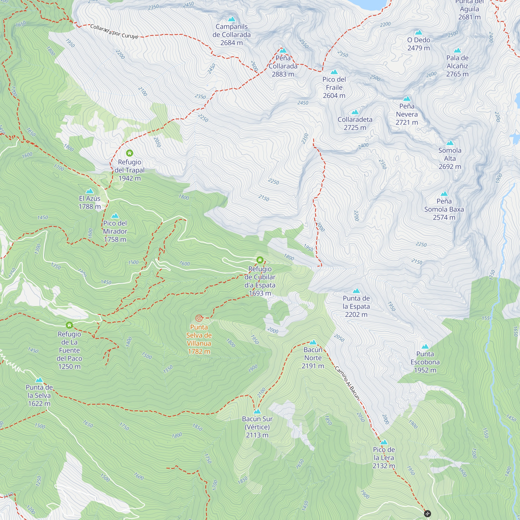 Refugio de Cubilar d'a Espata map