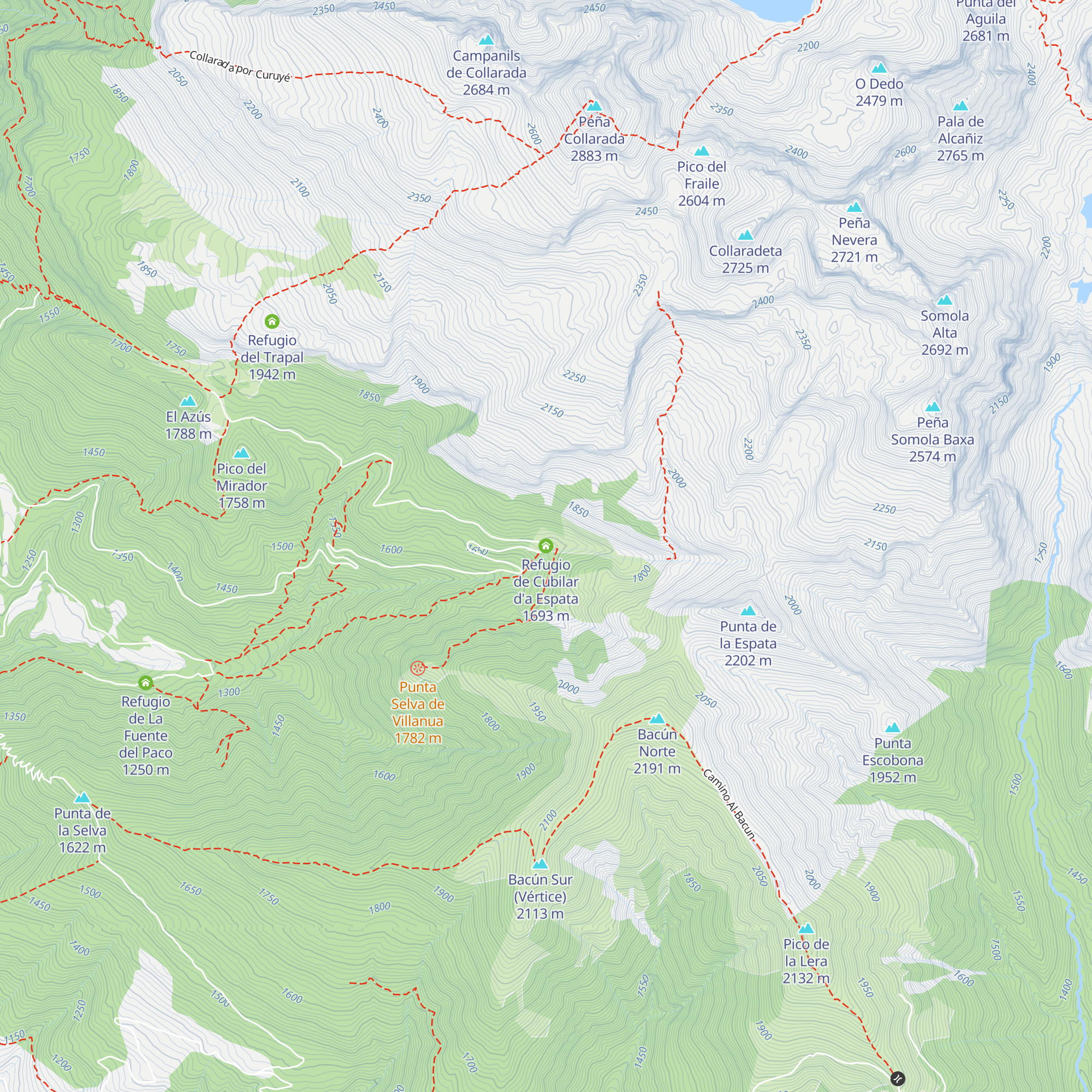 Refugio de Cubilar d'a Espata map