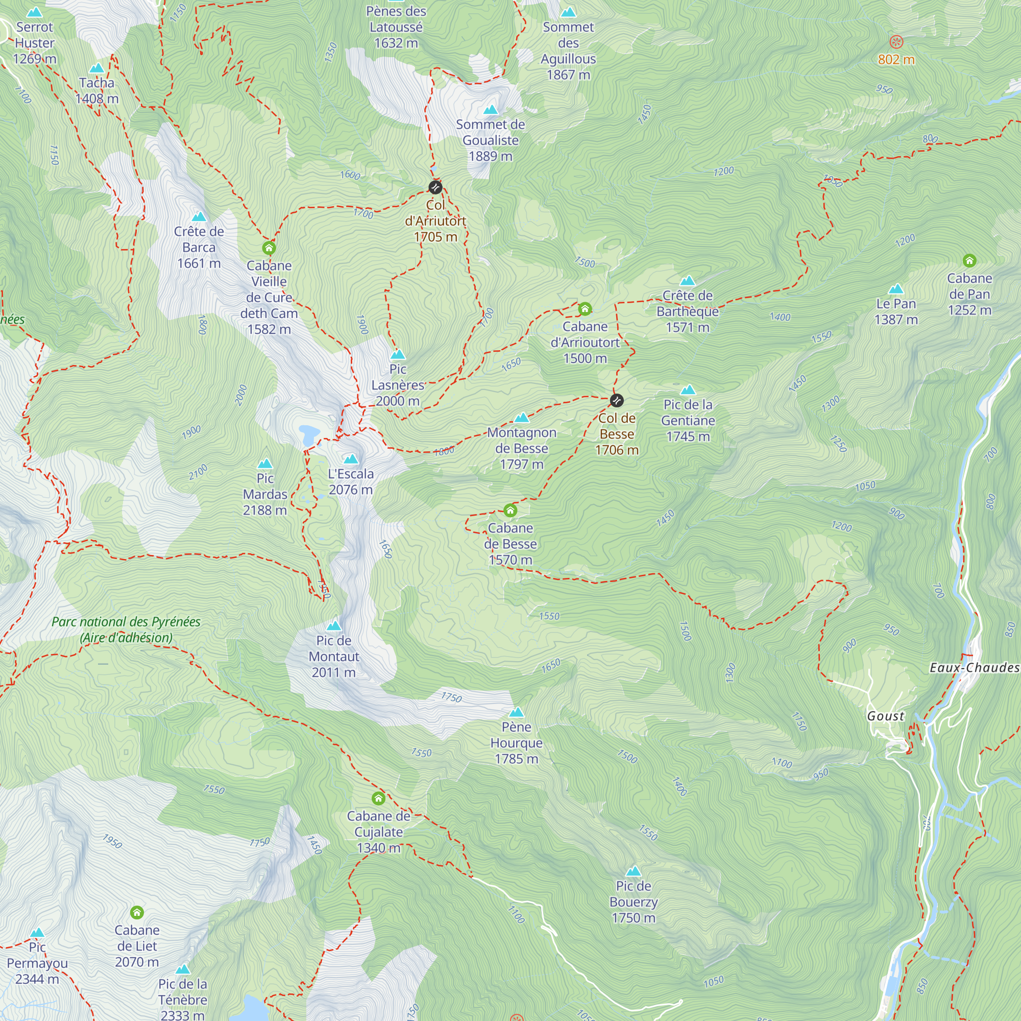 Cabane de Besse map