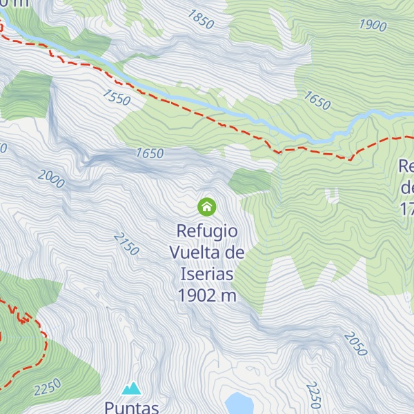 Map of Refugio Vuelta de Iserias