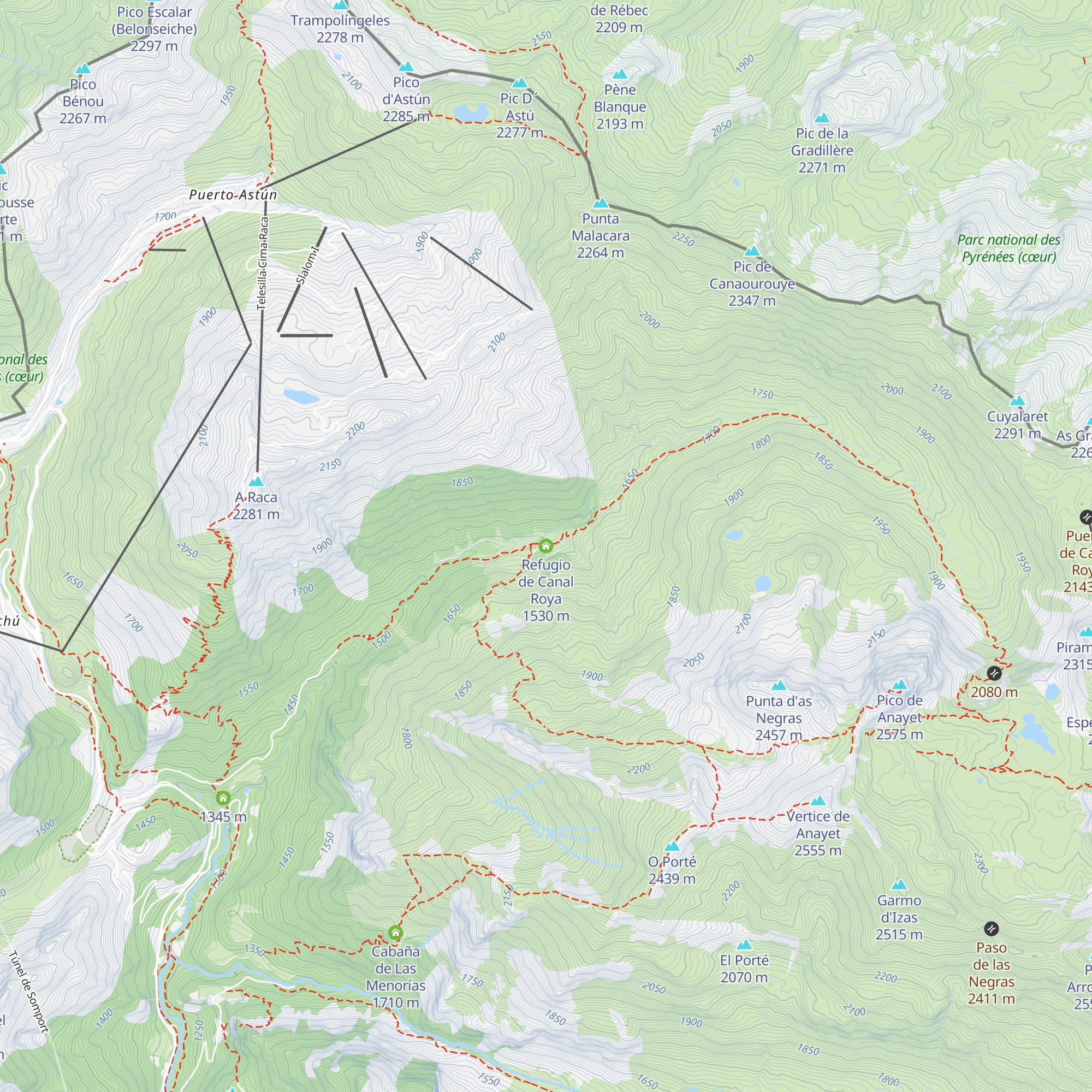 Refugio de Canal Roya map