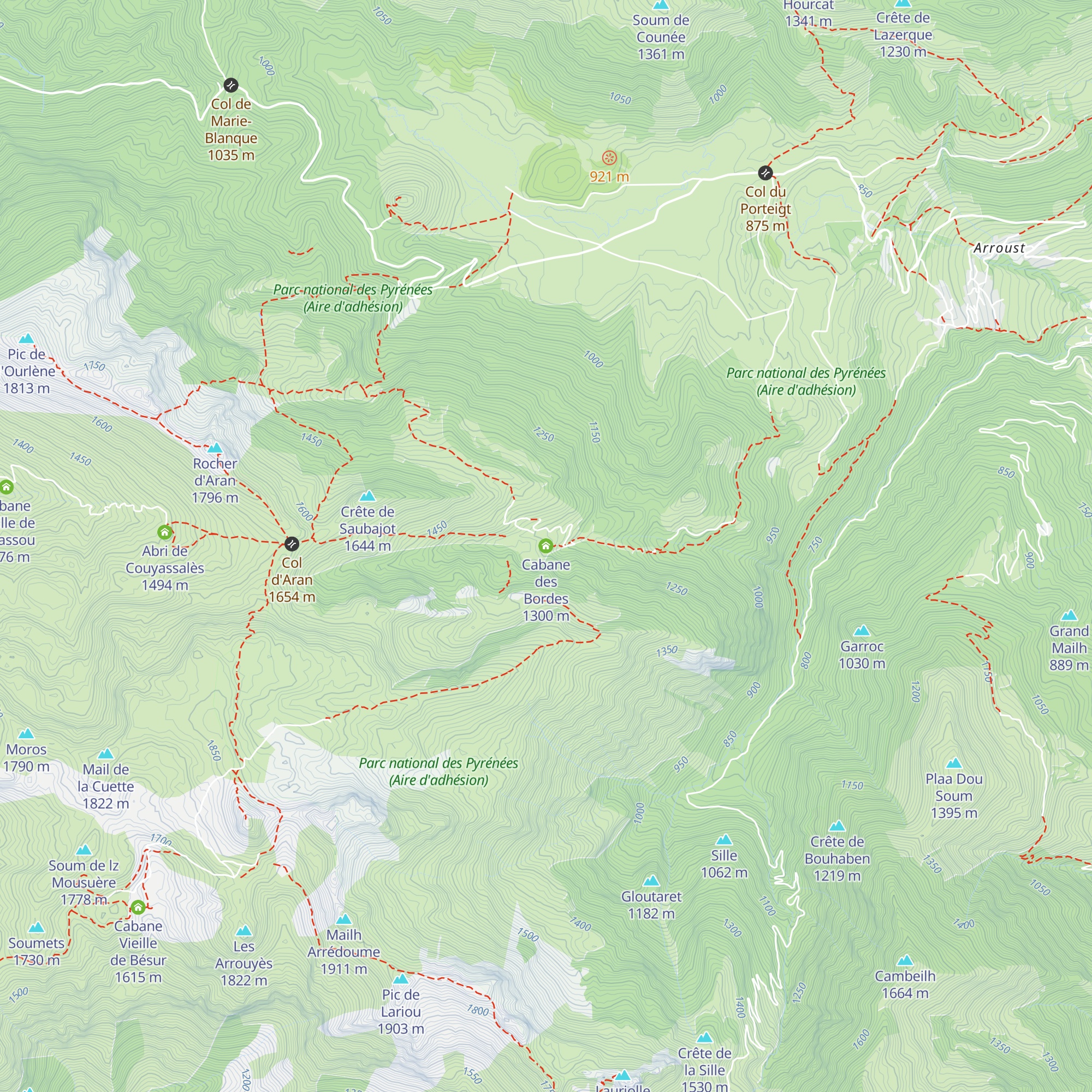 Cabane des Bordes map
