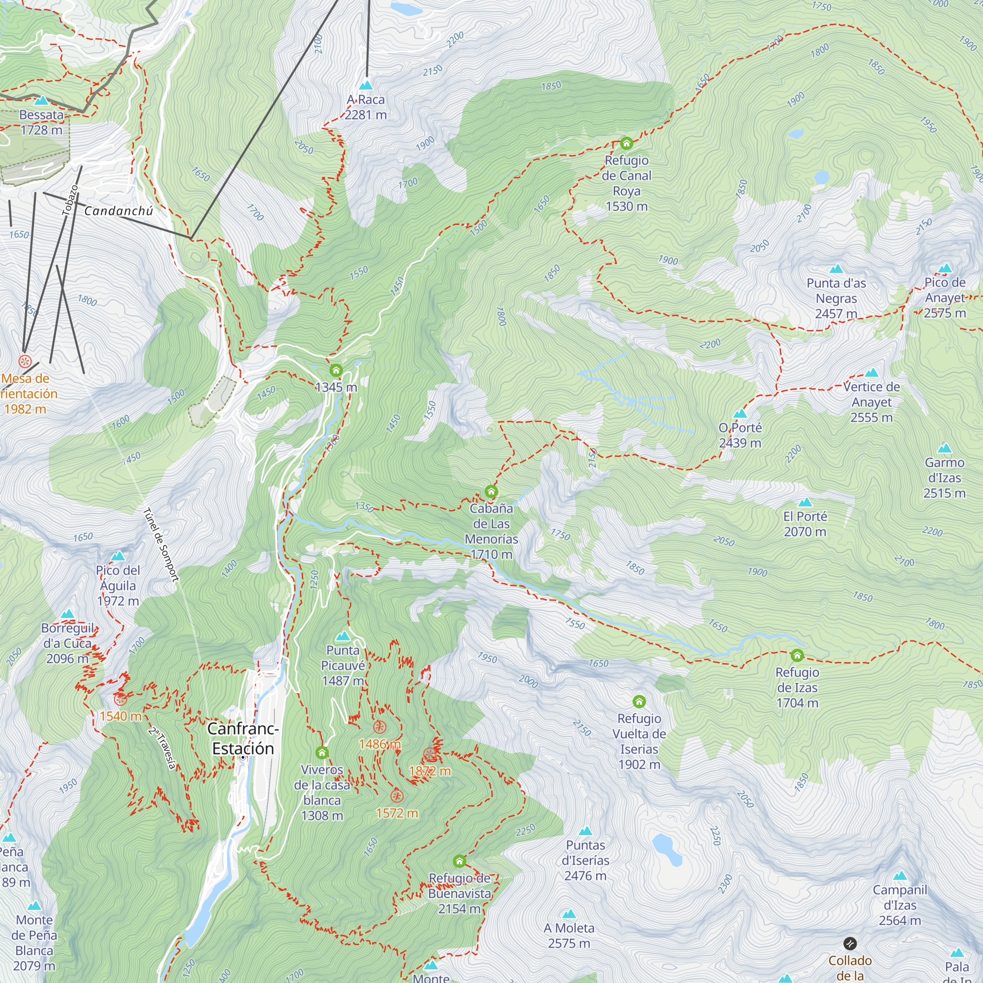 Cabaña de Las Menorías map