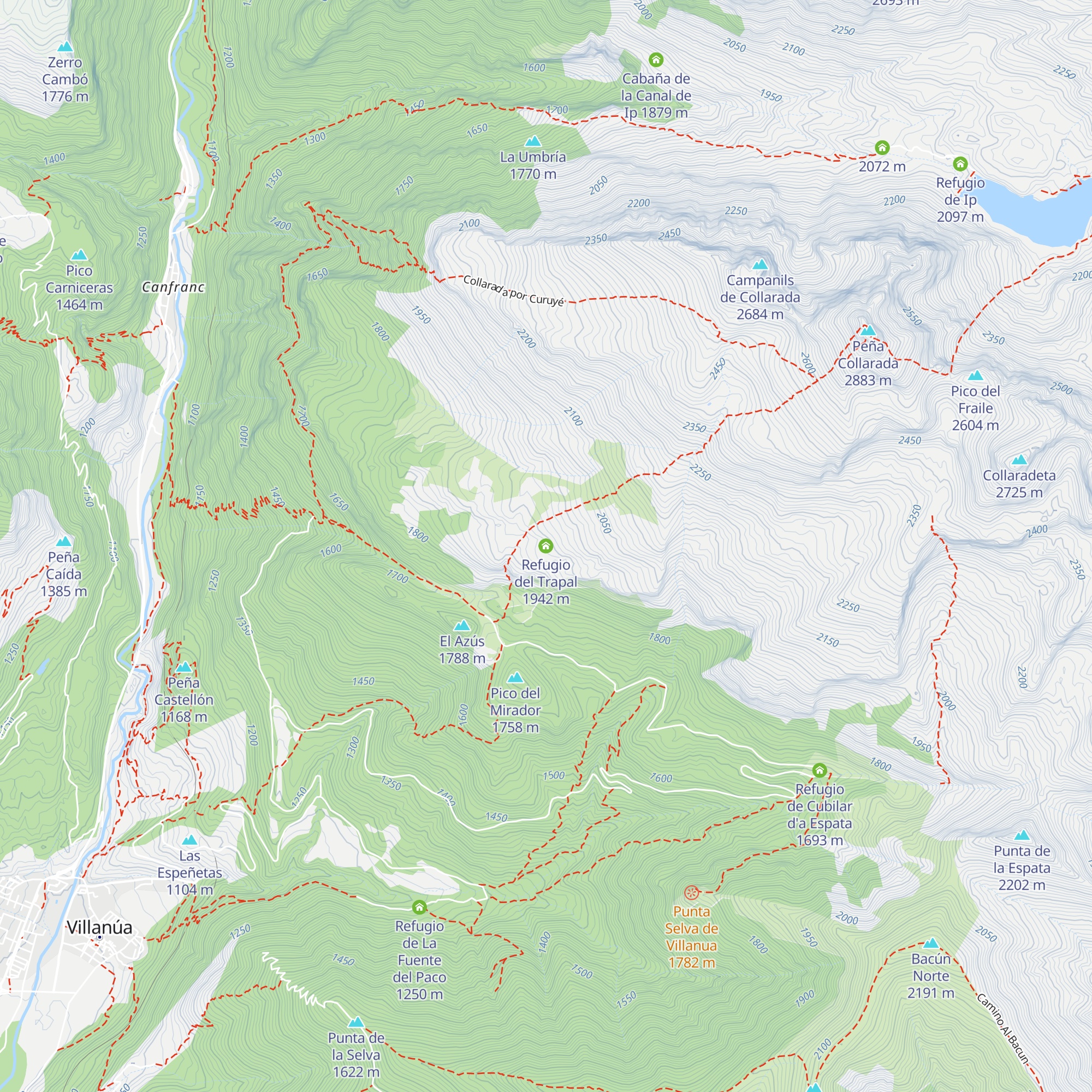 Refugio del Trapal map
